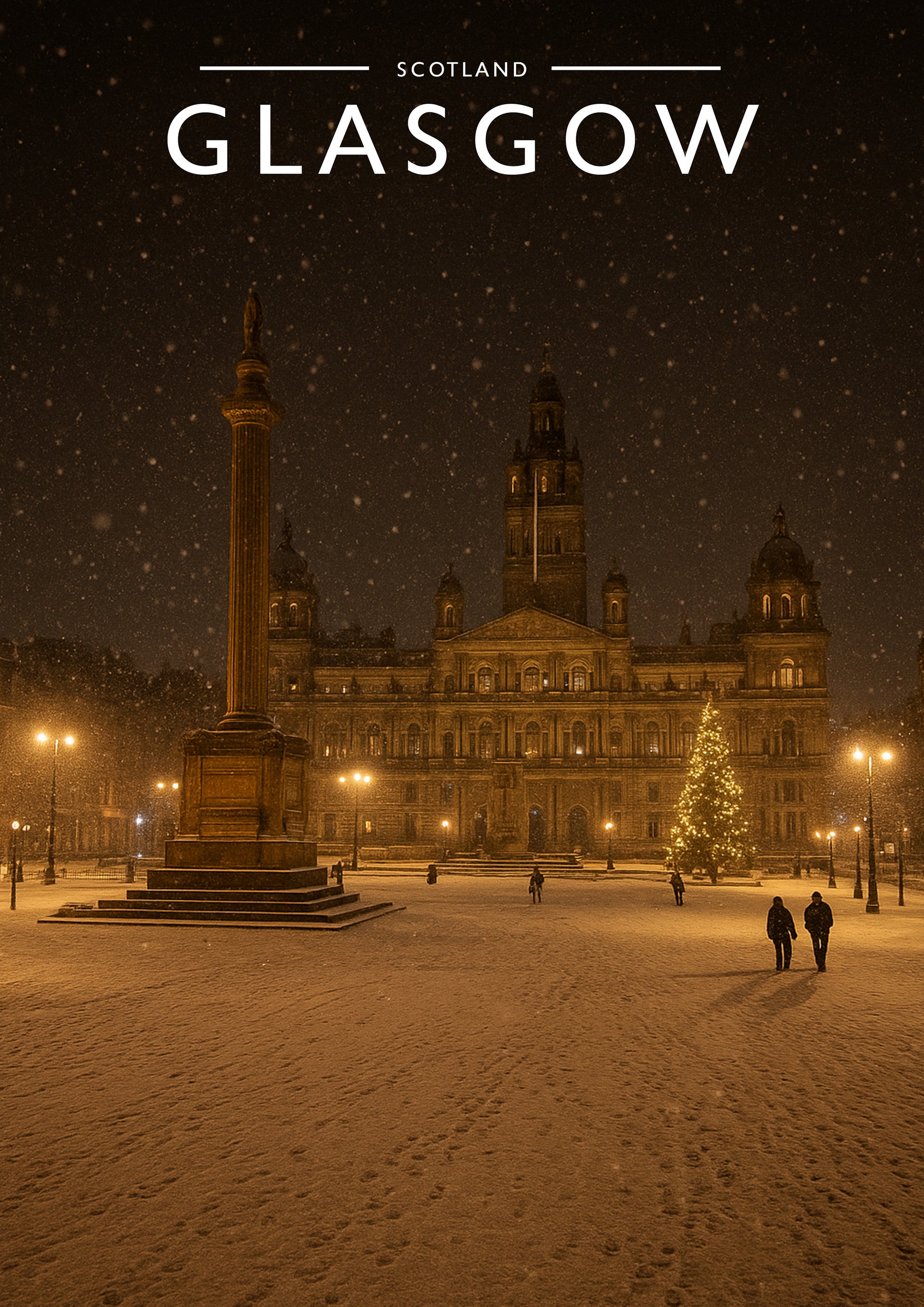 Glasgow Travel Poster - A4 travel poster print