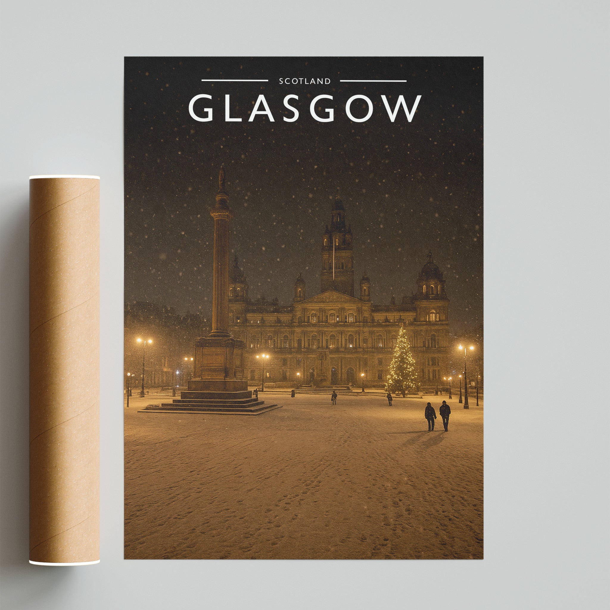 Glasgow Travel Poster - fine art print with shipping tube