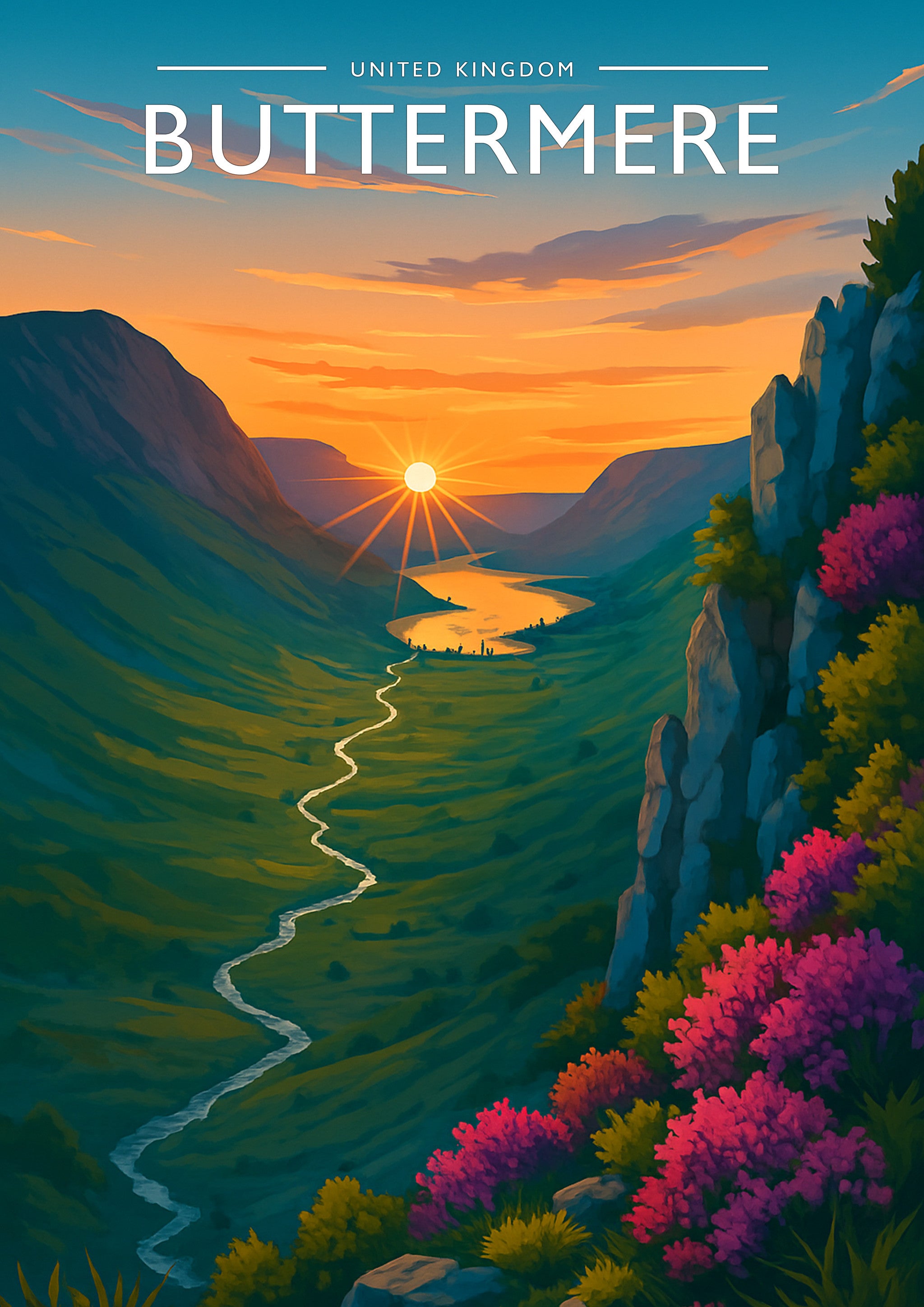 Buttermere Travel Poster - A4 travel poster print