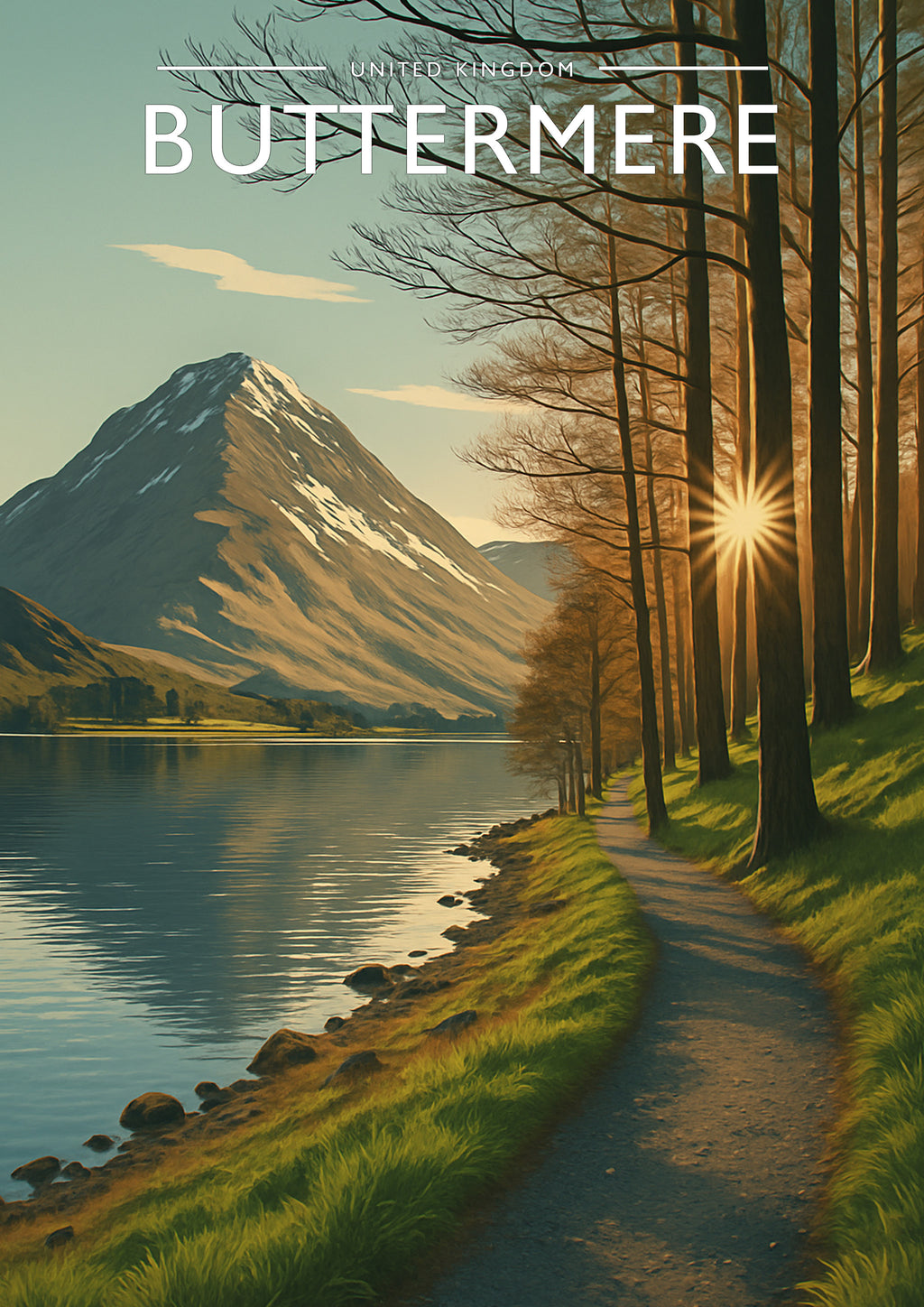 Buttermere #2 Travel Poster - A4 travel poster print