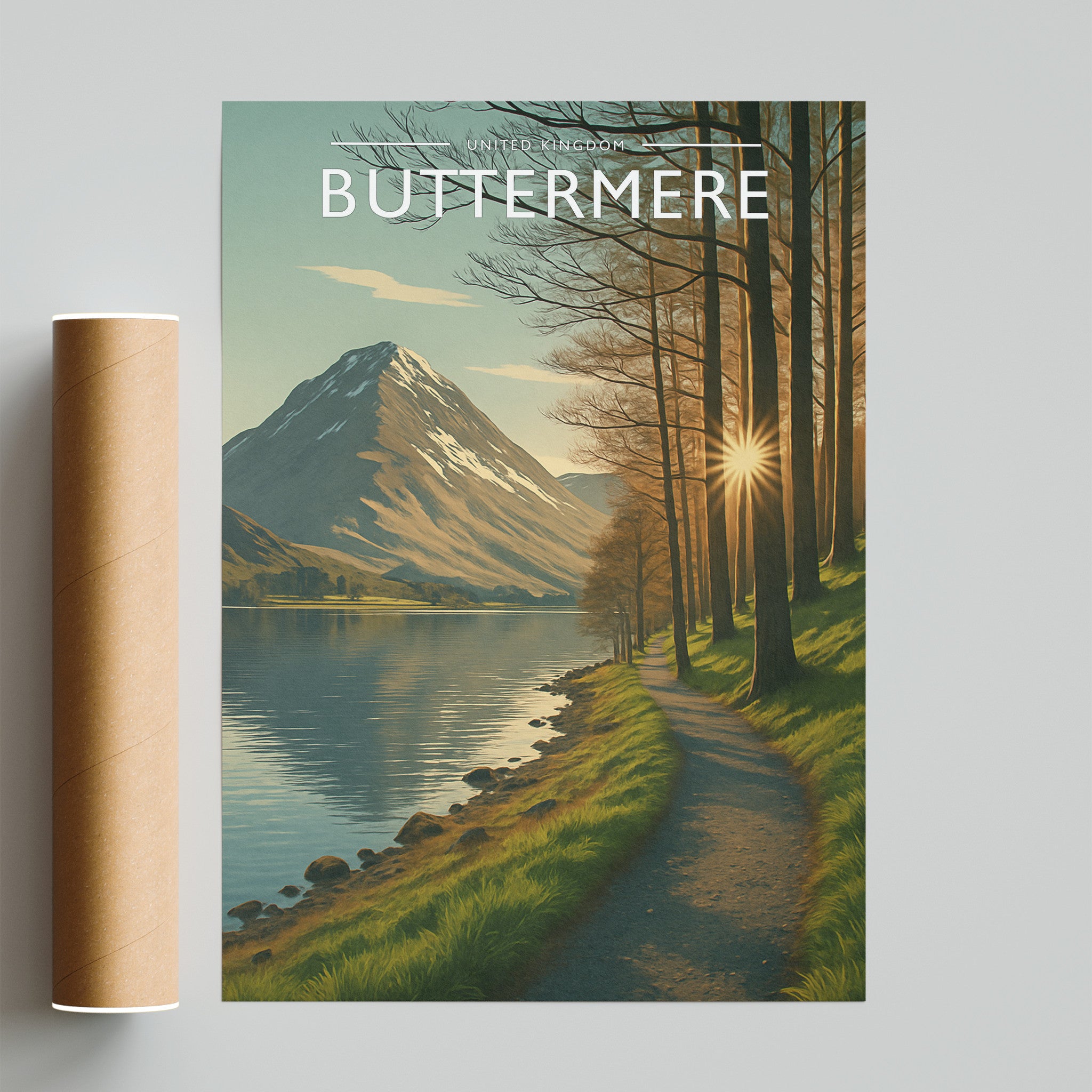 Buttermere #2 Travel Poster - fine art print with shipping tube