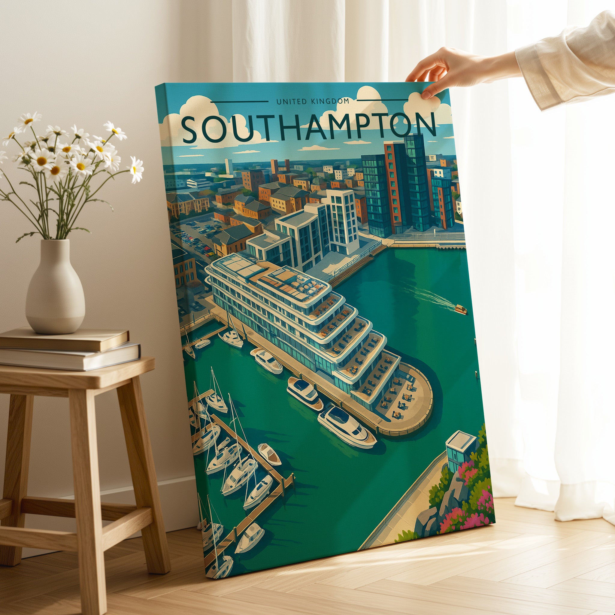 Southampton Travel Poster as a gallery-wrapped canvas
