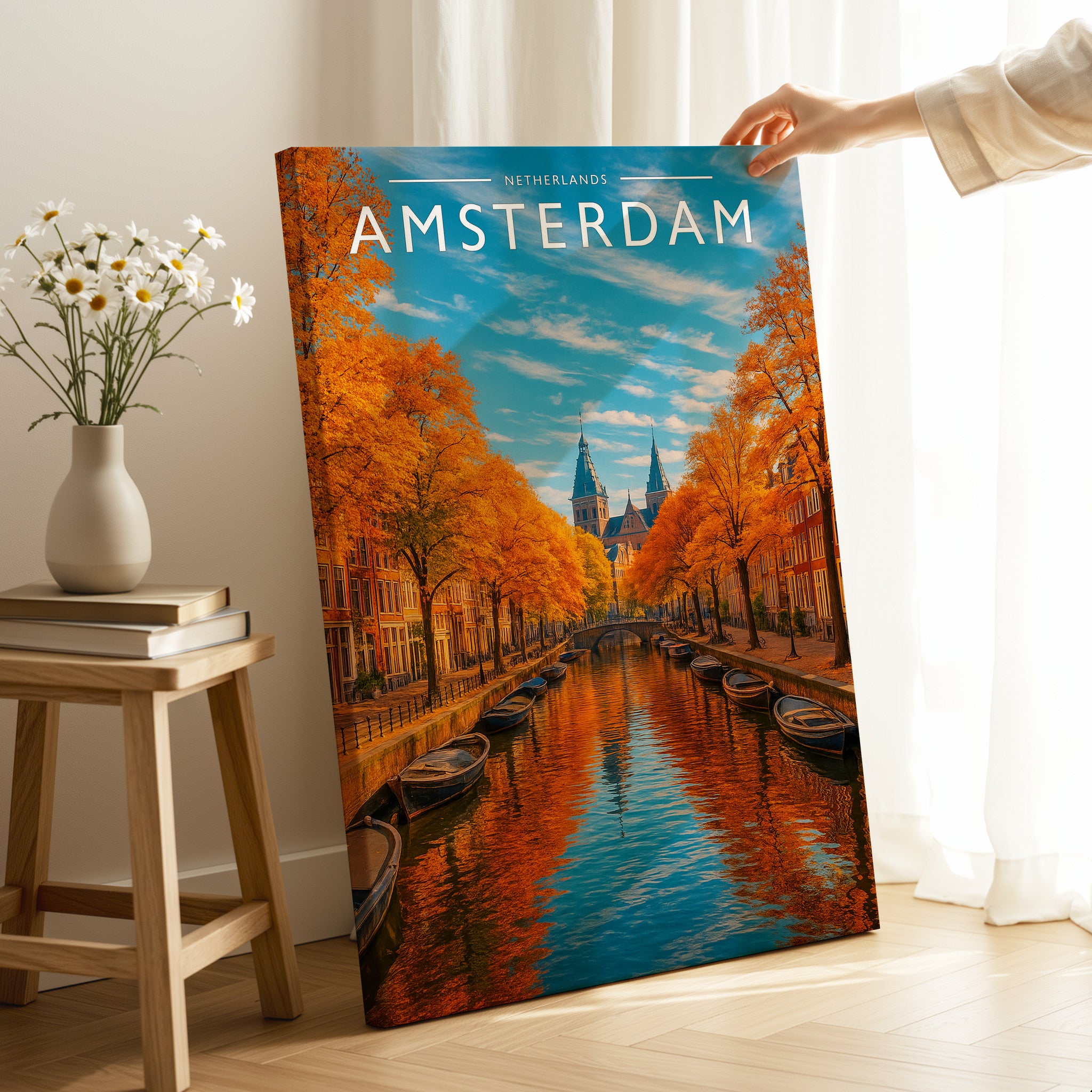 Amsterdam Travel Poster as a gallery-wrapped canvas
