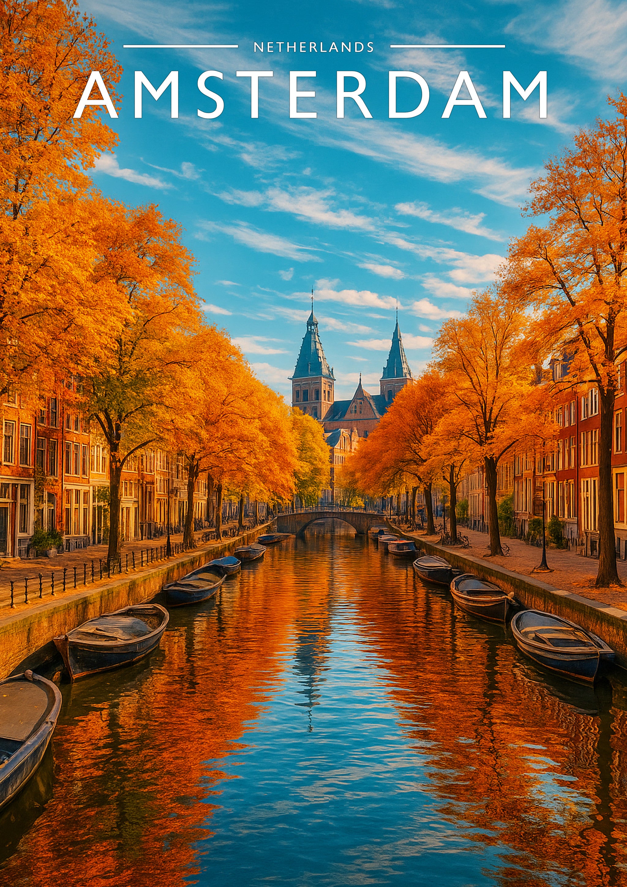 Amsterdam Travel Poster - A4 travel poster print