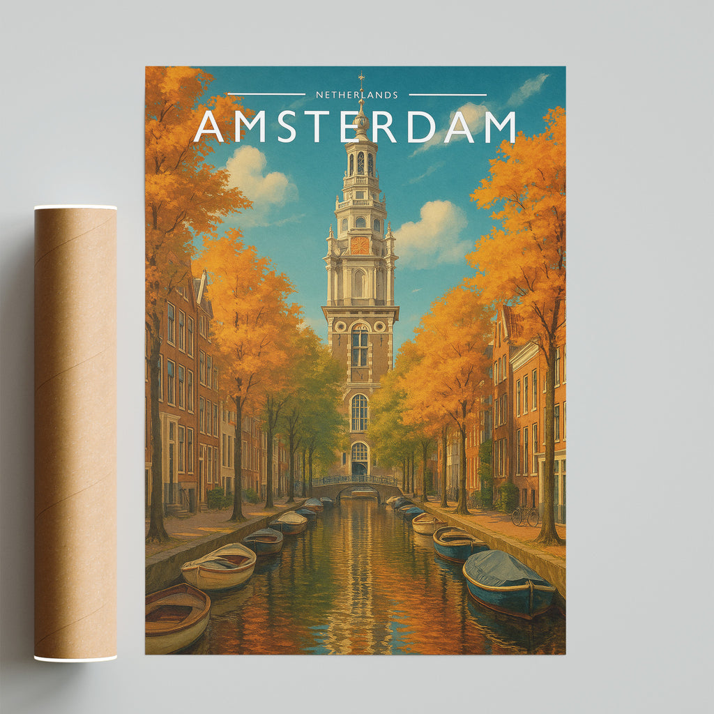 Amsterdam #2 Travel Poster - fine art print with shipping tube