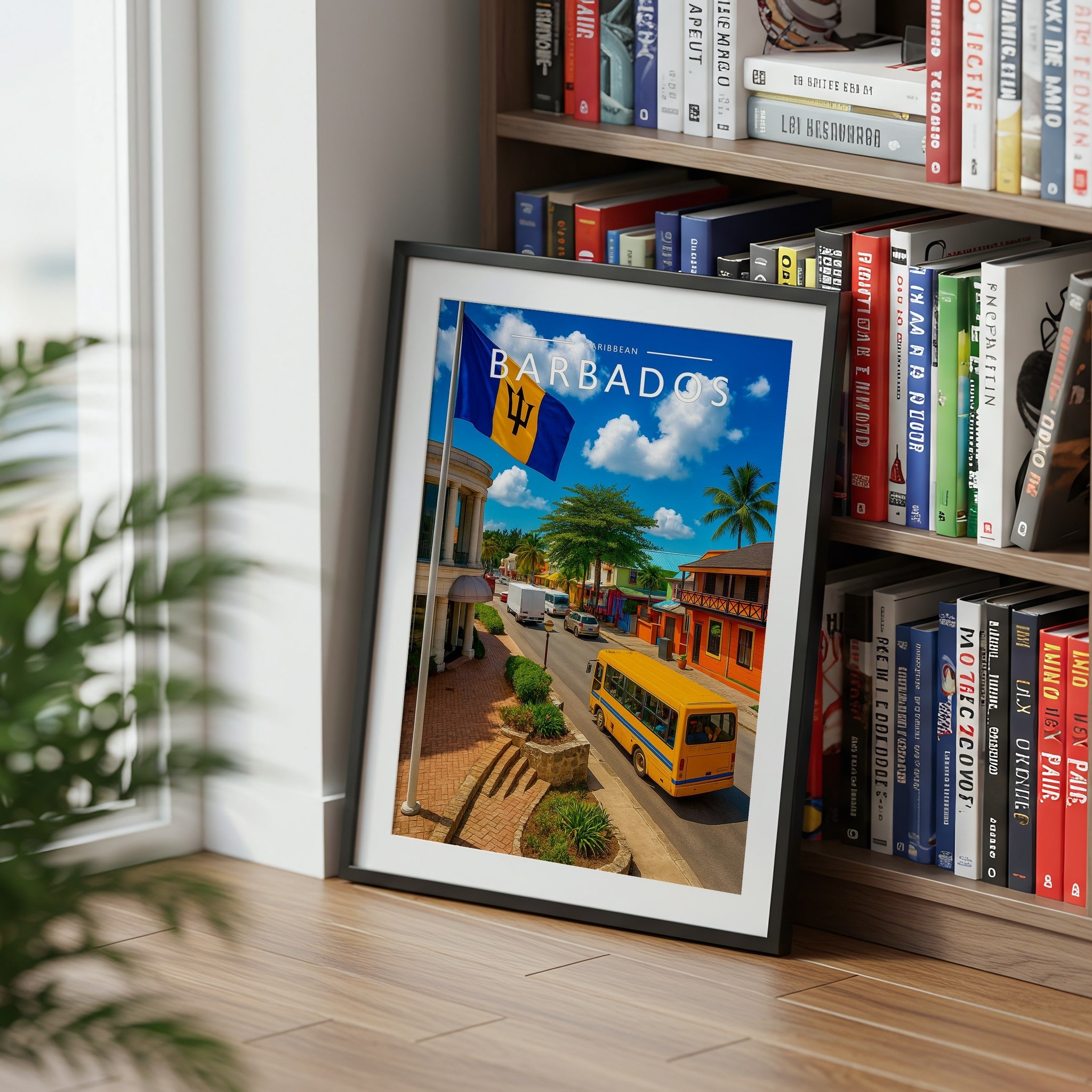 Barbados #2 Travel Poster mounted in a black frame