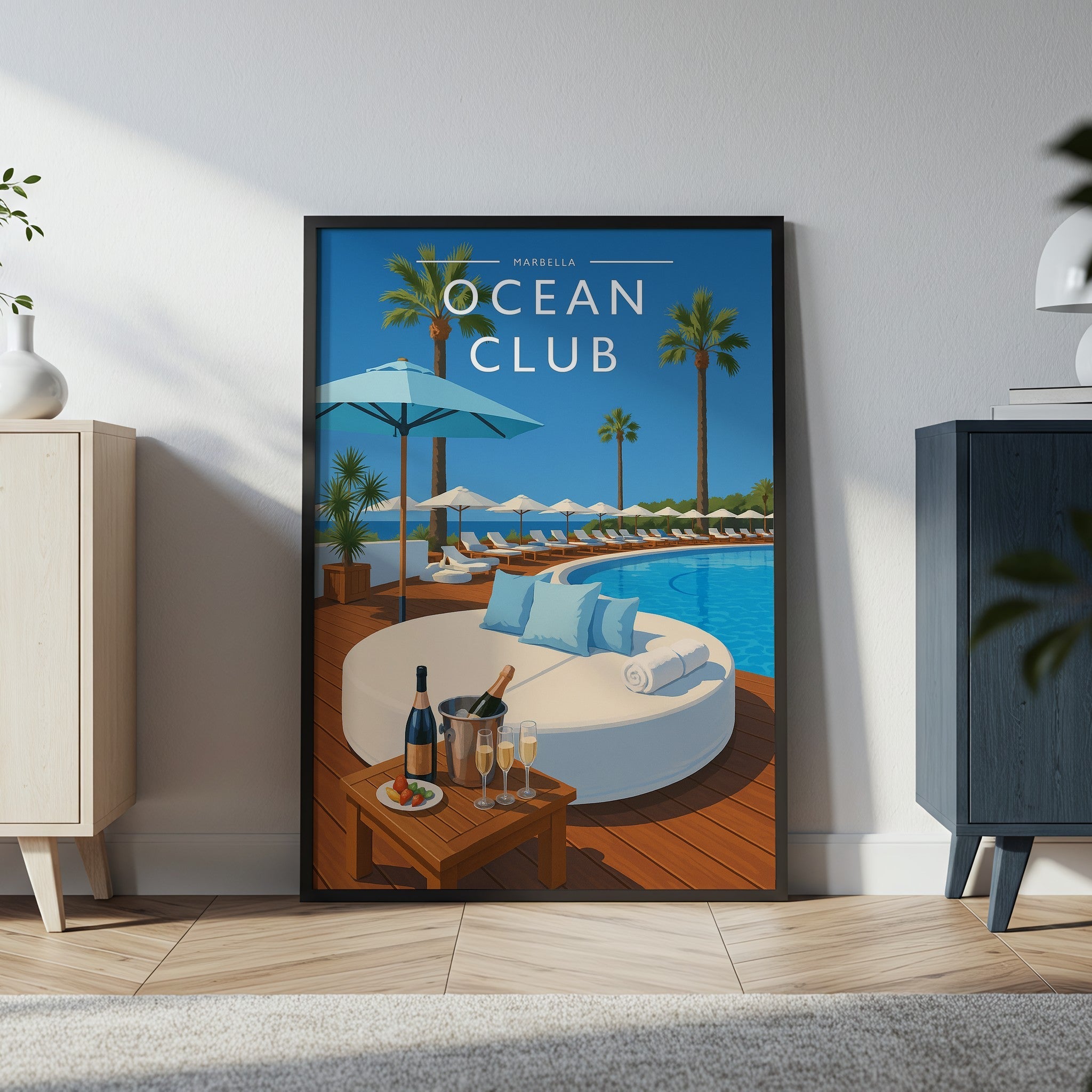 Marbella #2 Travel Poster in a black frame