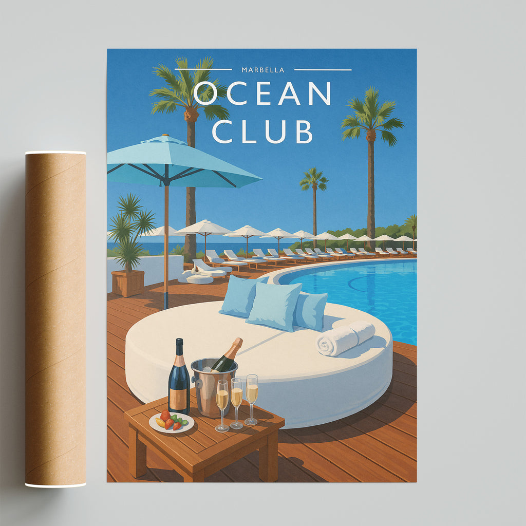 Marbella #2 Travel Poster - fine art print with shipping tube