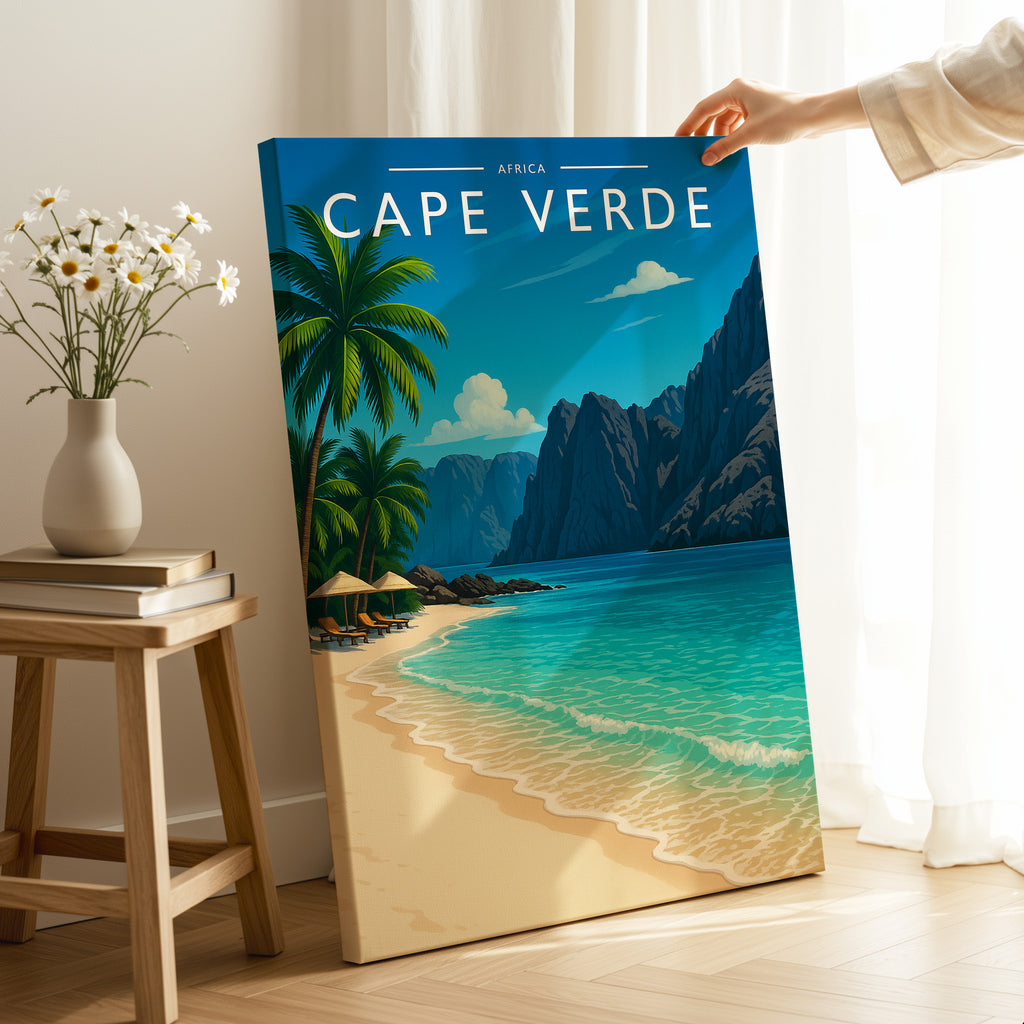 Cape Verde Travel Poster as a gallery-wrapped canvas