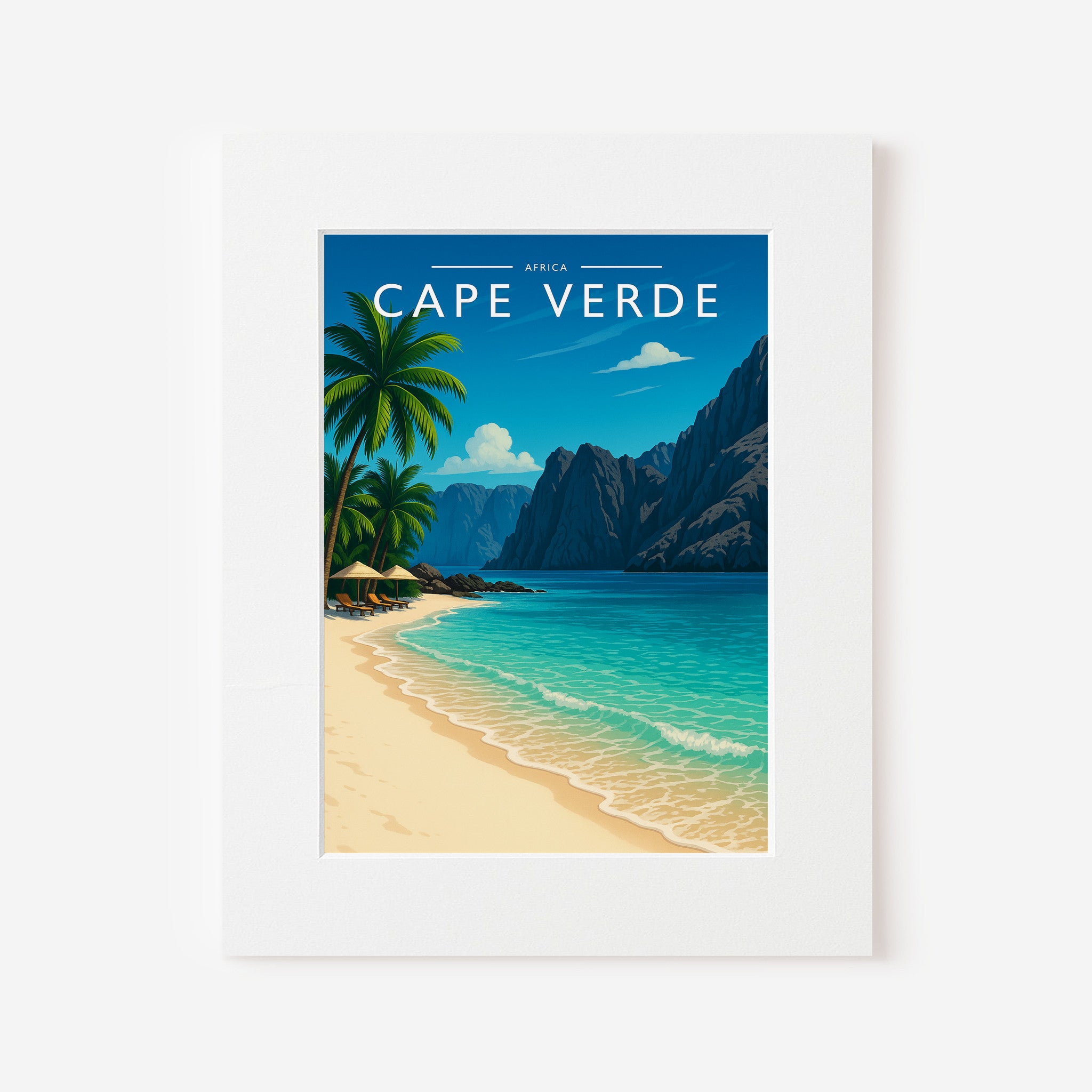 Cape Verde Travel Poster in a white mount