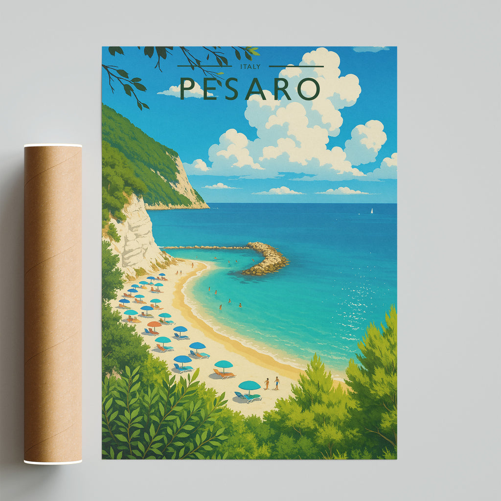 Pesaro Travel Poster - fine art print with shipping tube