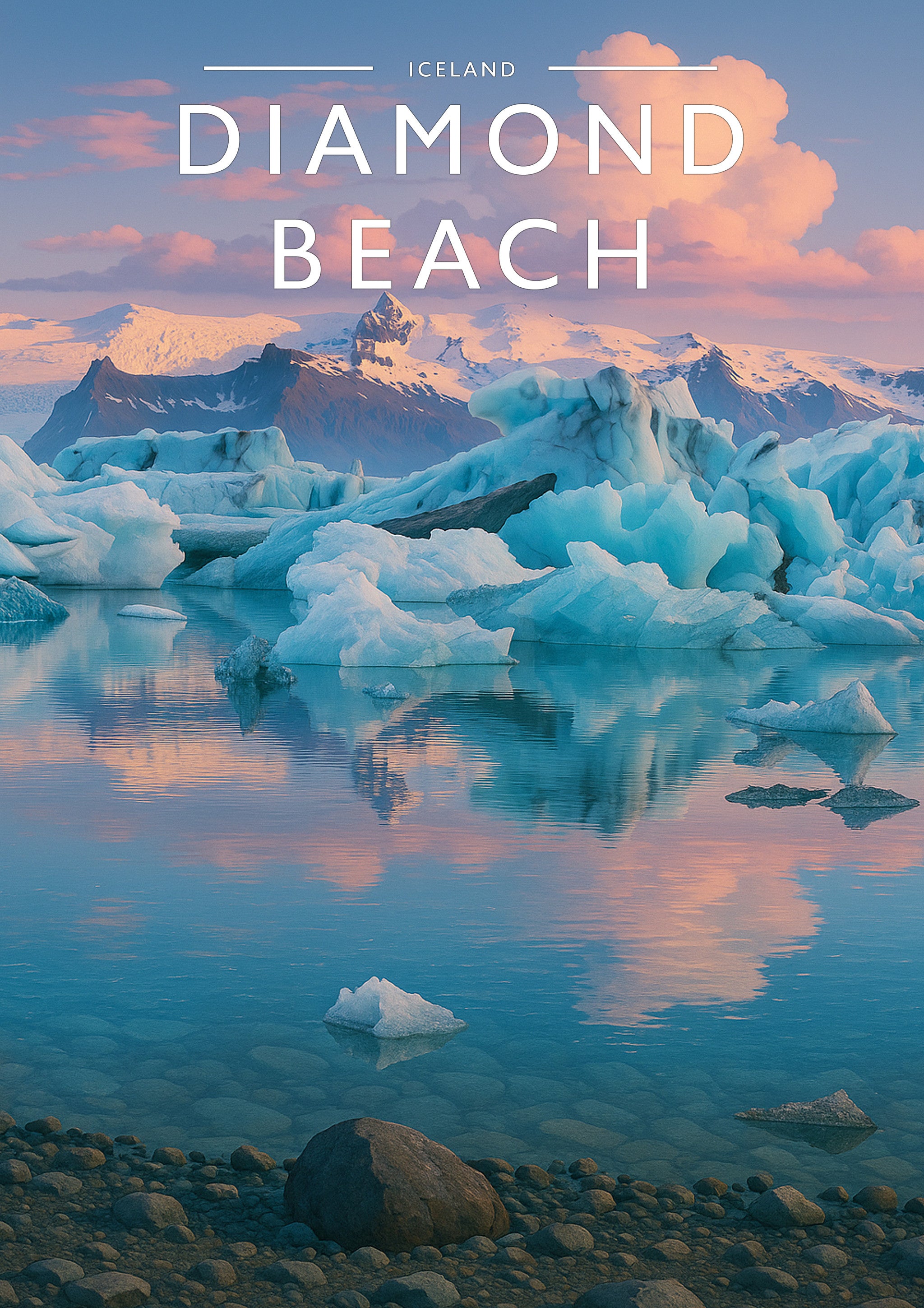 Diamond Beach #2 Travel Poster - A4 travel poster print