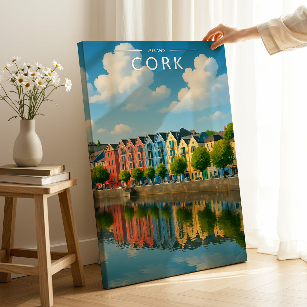 Cork Travel Poster as a gallery-wrapped canvas