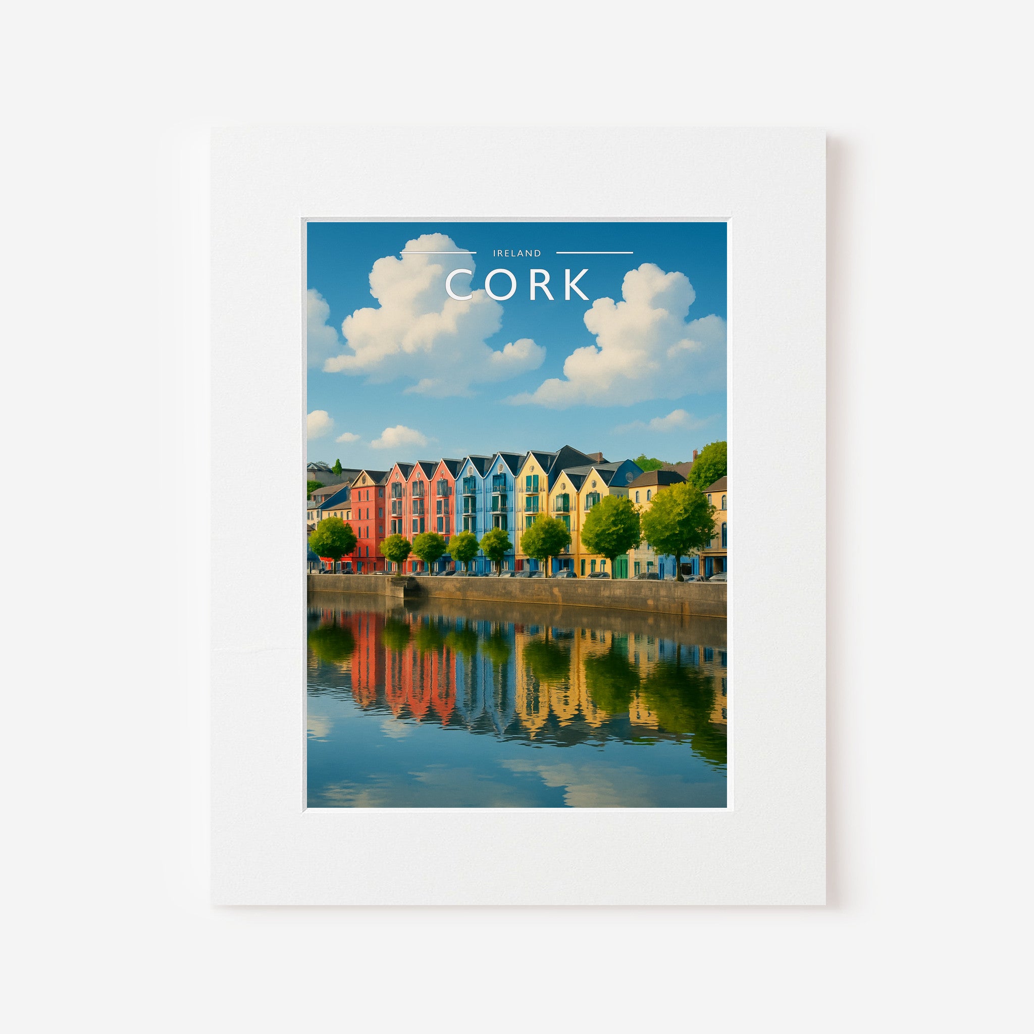 Cork Travel Poster in a white mount