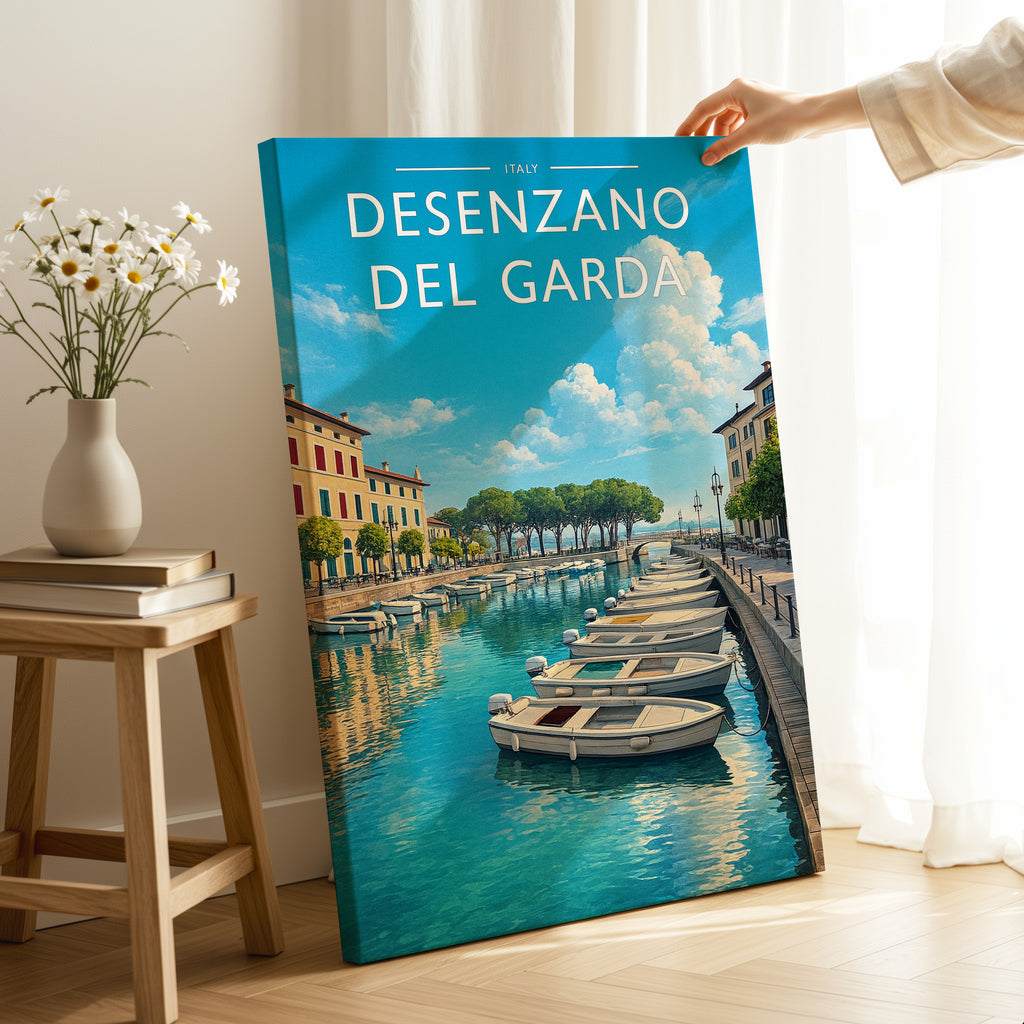 Desenzano del Garda Travel Poster as a gallery-wrapped canvas