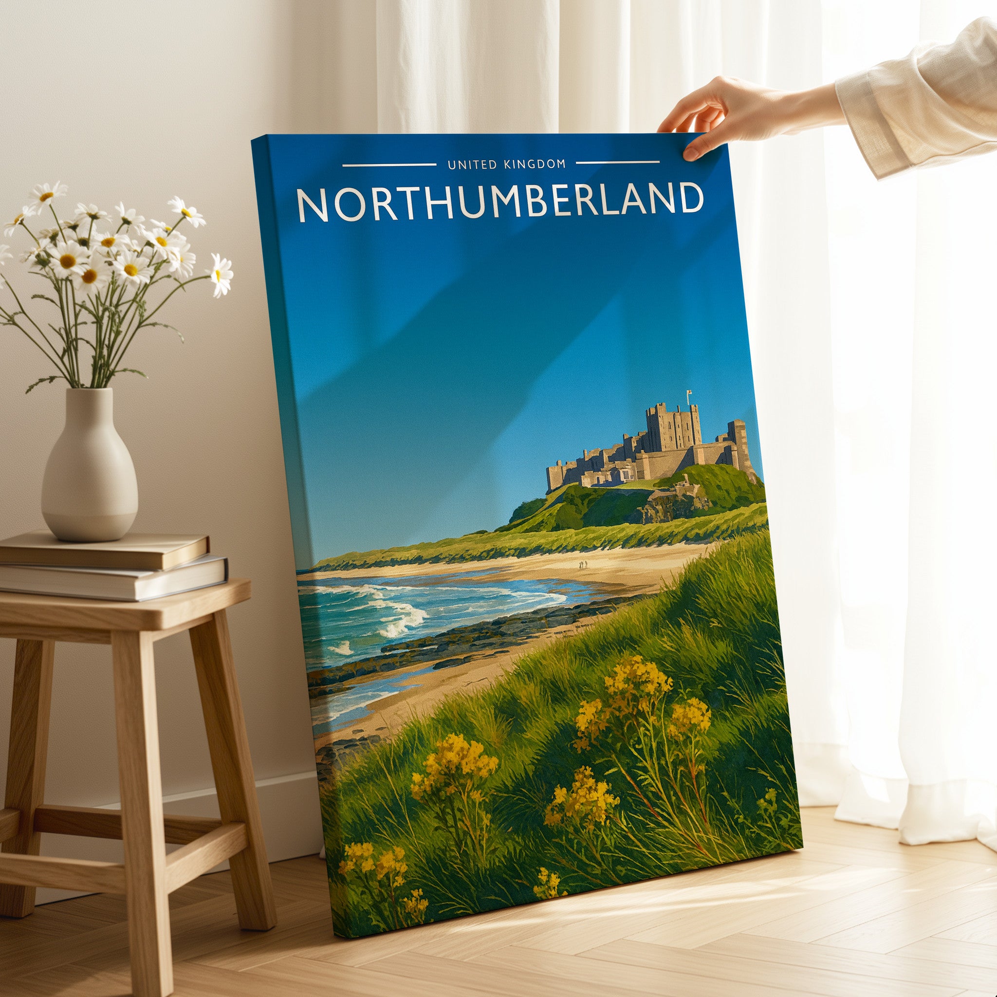 Northumberland Travel Poster as a gallery-wrapped canvas
