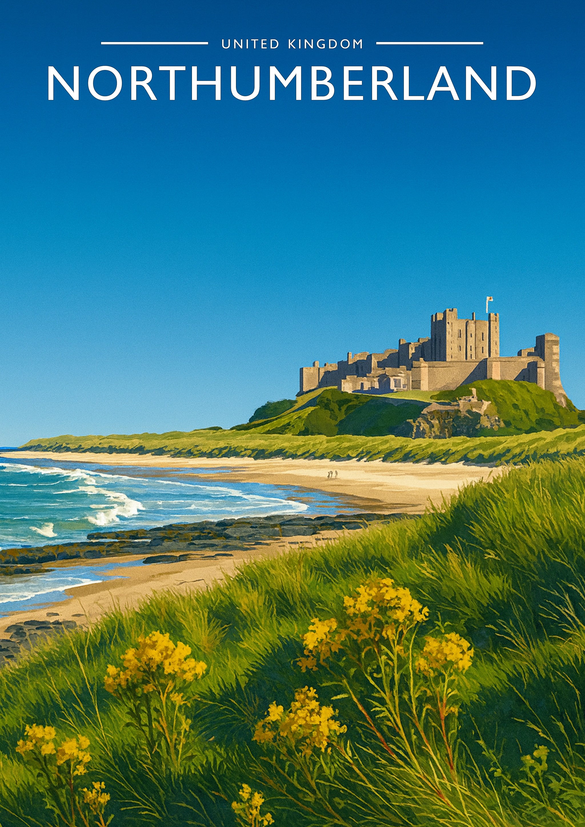 Northumberland Travel Poster - A4 travel poster print