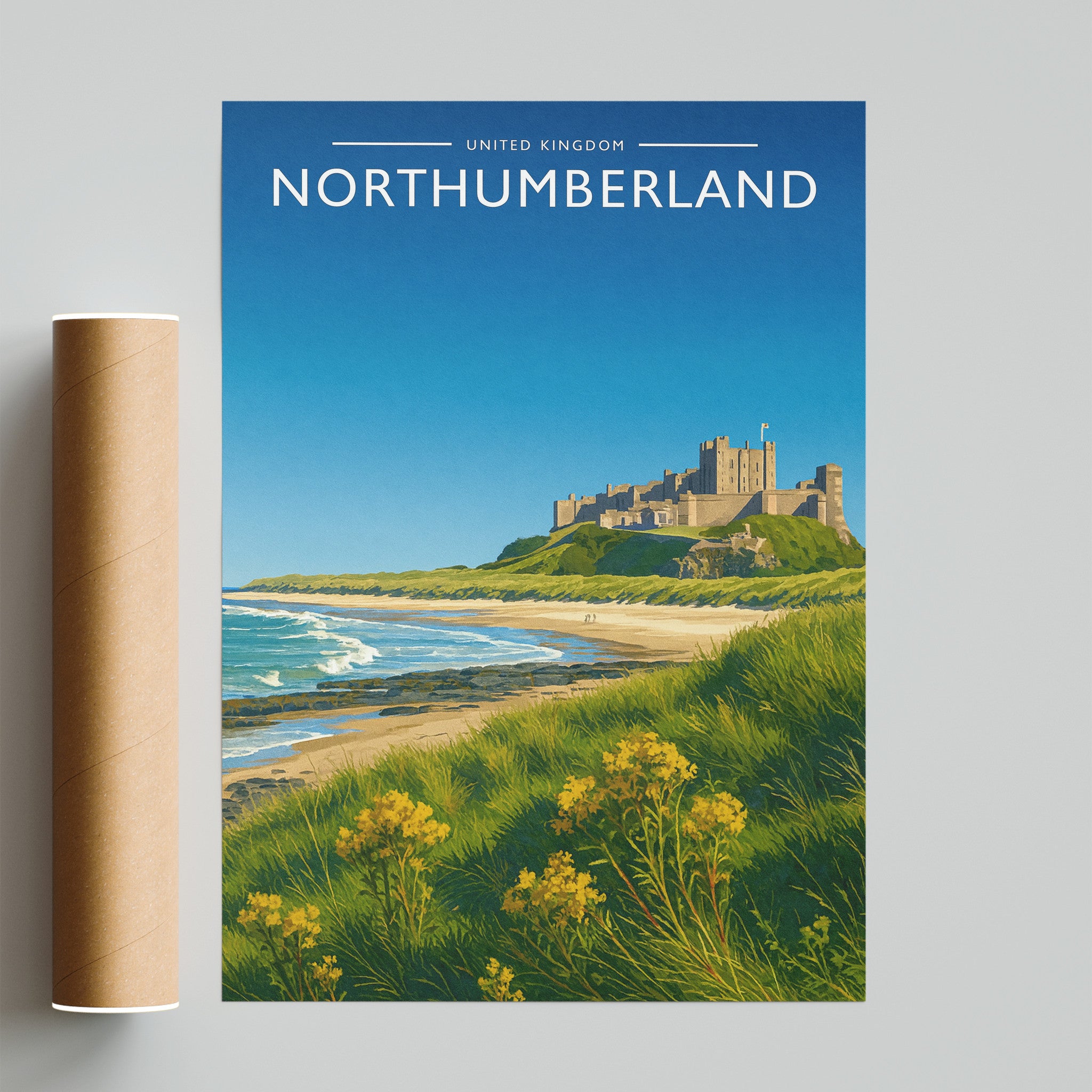 Northumberland Travel Poster - fine art print with shipping tube