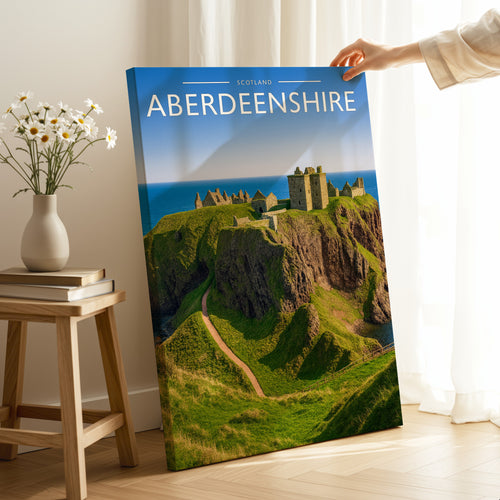 Aberdeenshire Travel Poster as a gallery-wrapped canvas