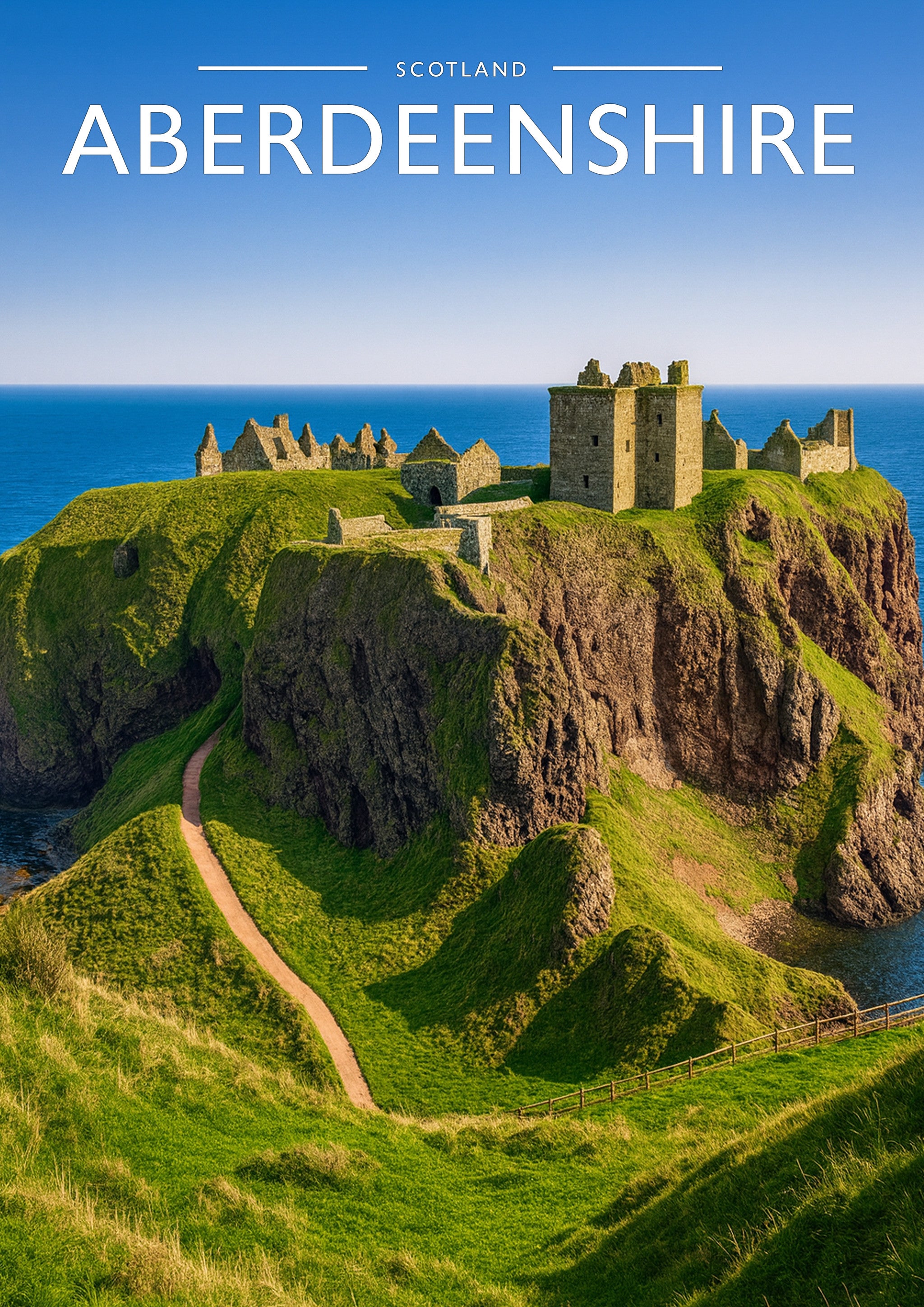 Aberdeenshire Travel Poster - A4 travel poster print