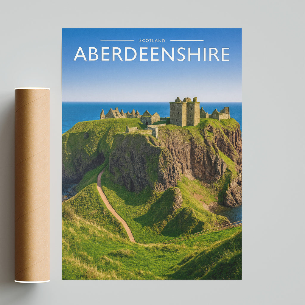 Aberdeenshire Travel Poster - fine art print with shipping tube