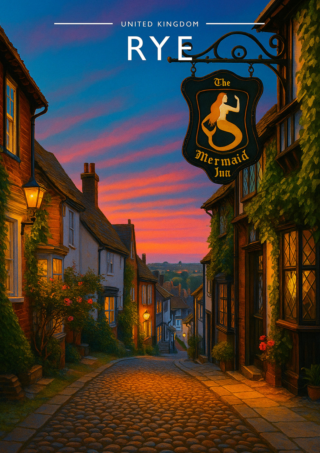 Rye Travel Poster - A4 travel poster print
