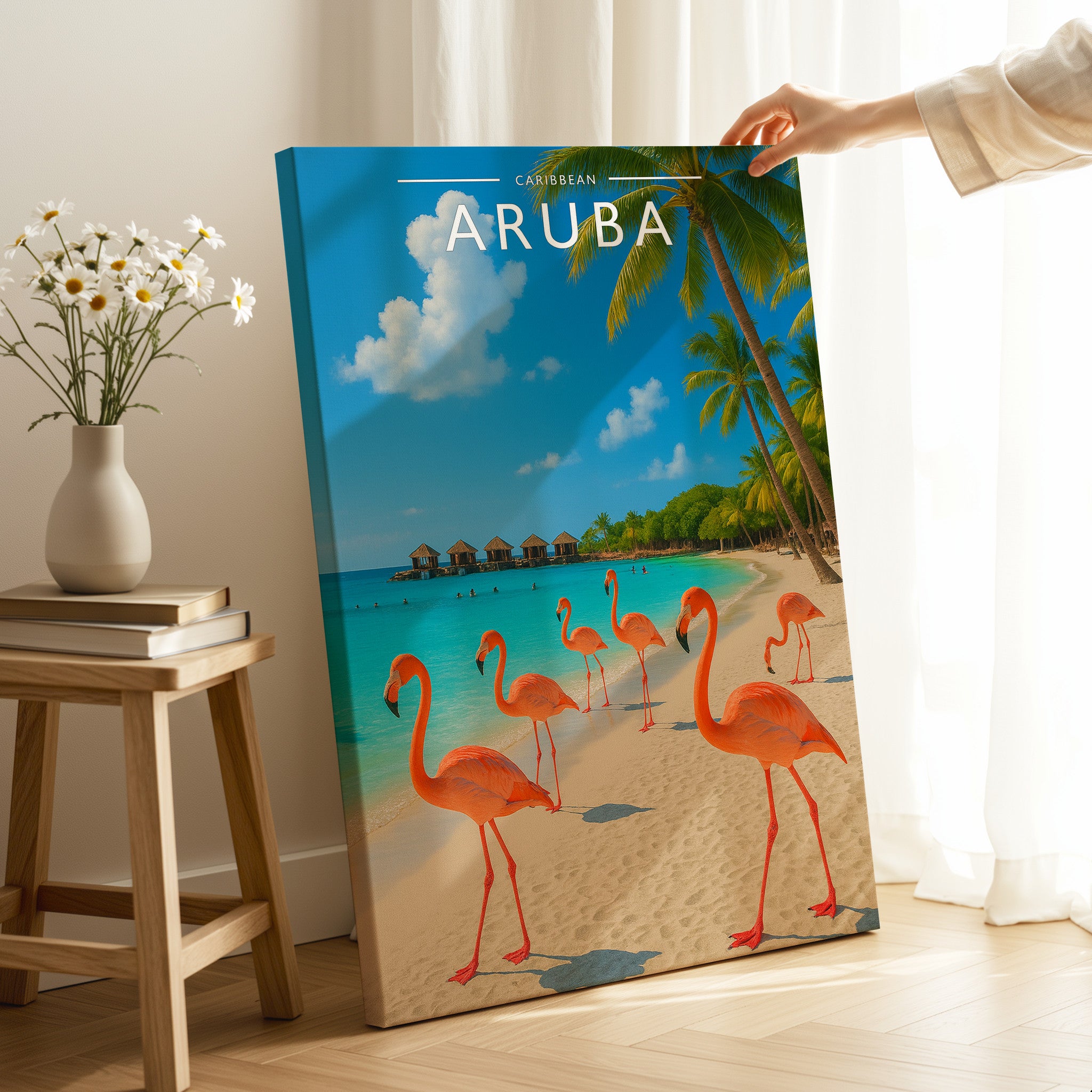 Aruba Travel Poster as a gallery-wrapped canvas