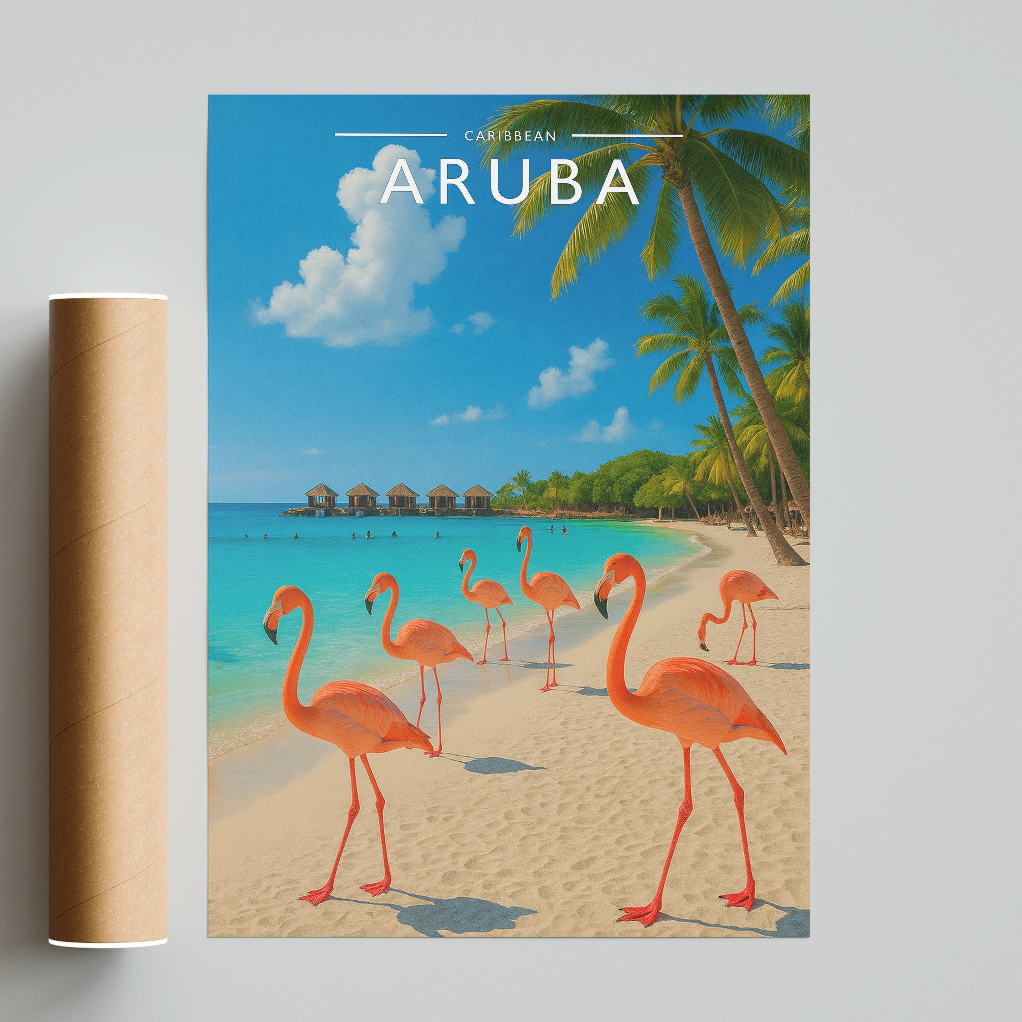 Aruba Travel Poster - fine art print with shipping tube