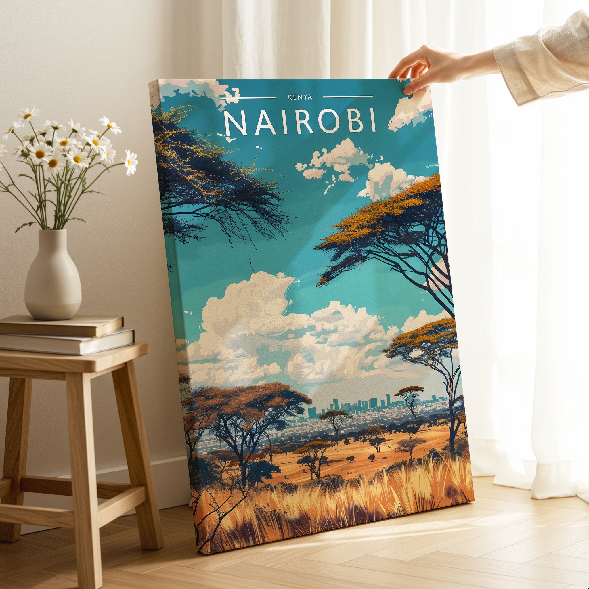 Nairobi Travel Poster as a gallery-wrapped canvas