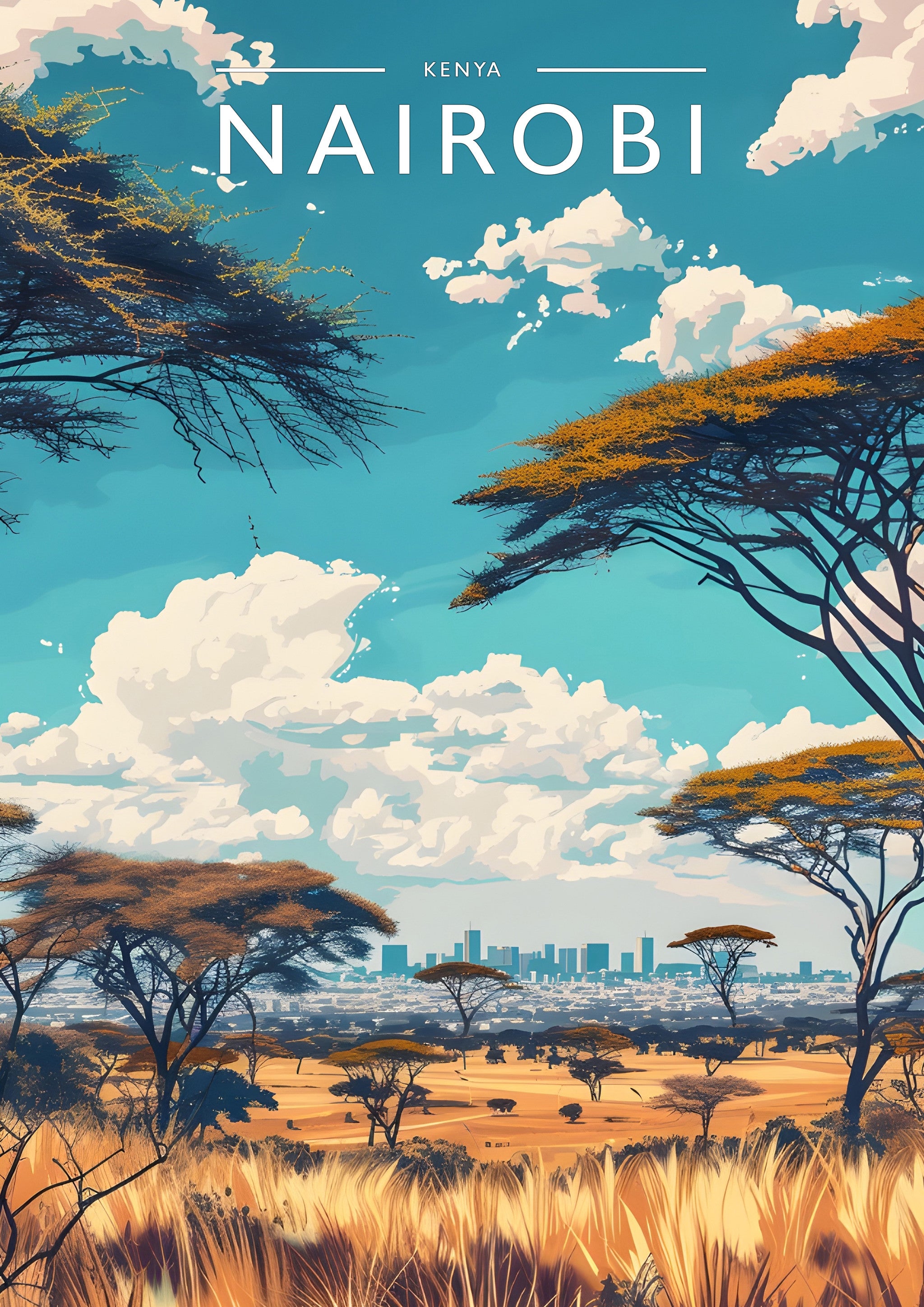 Nairobi Travel Poster - A4 travel poster print