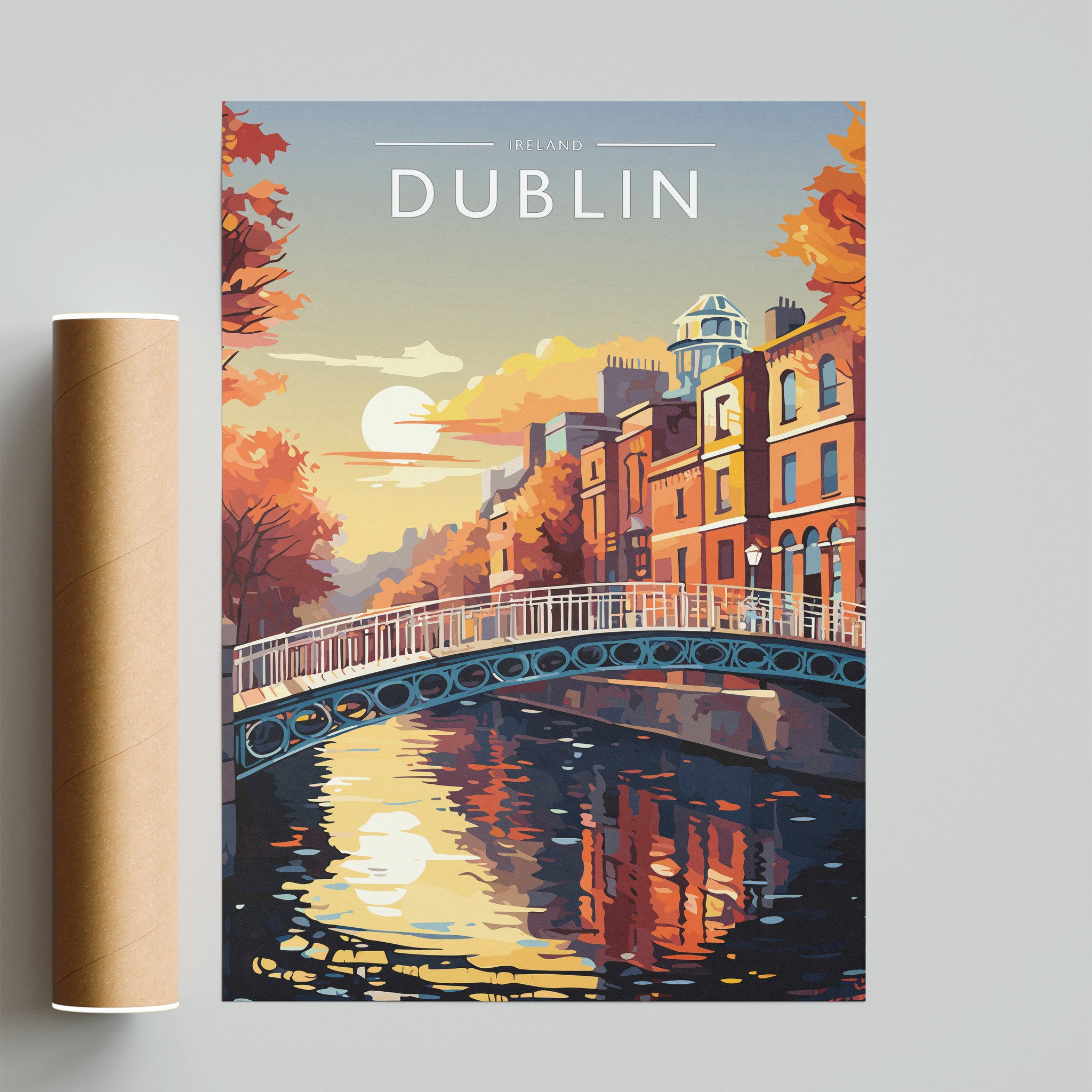 Dublin #3 Travel Poster - fine art print with shipping tube