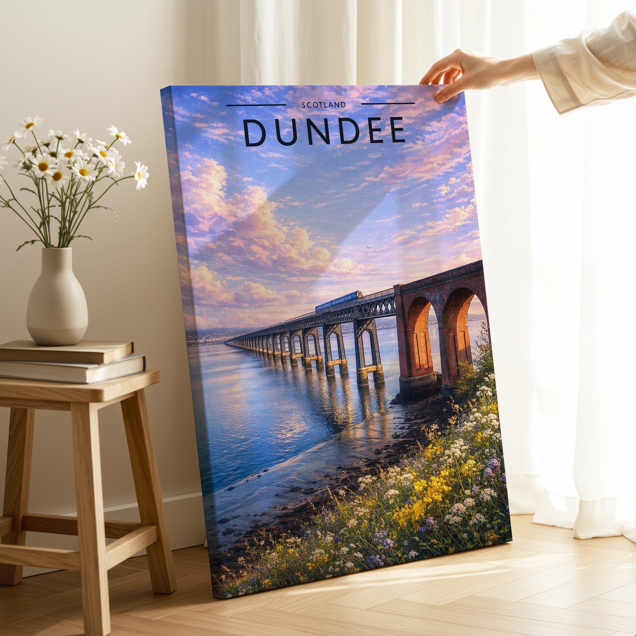 Dundee Travel Poster as a gallery-wrapped canvas