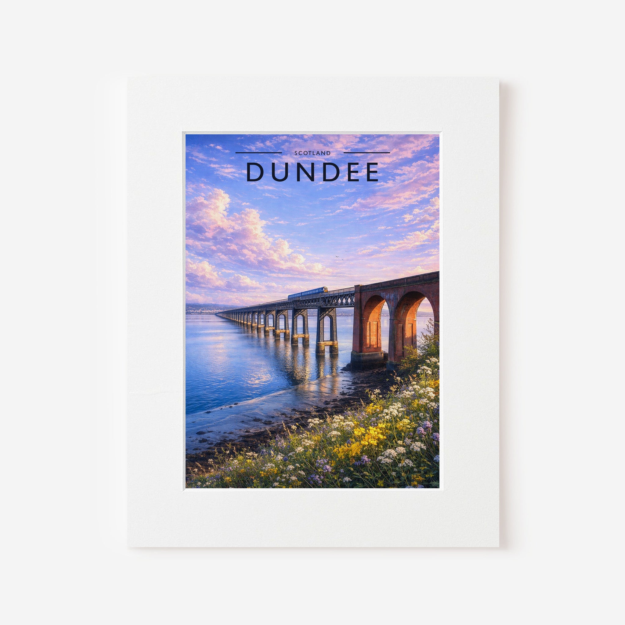 Dundee Travel Poster in a white mount