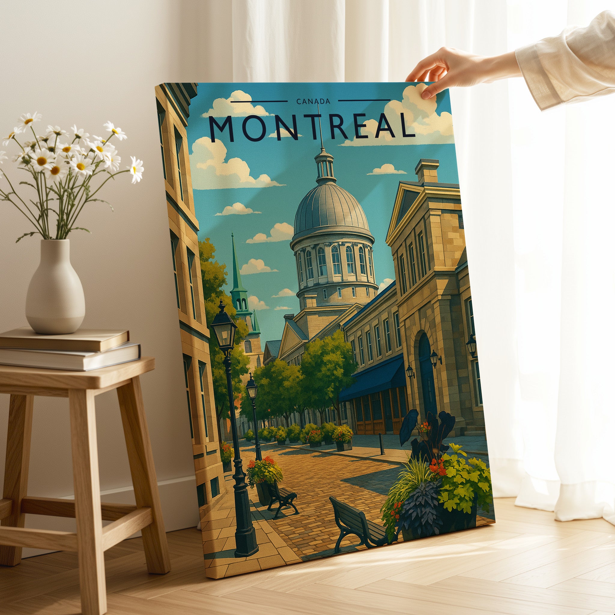 Montreal Travel Poster as a gallery-wrapped canvas
