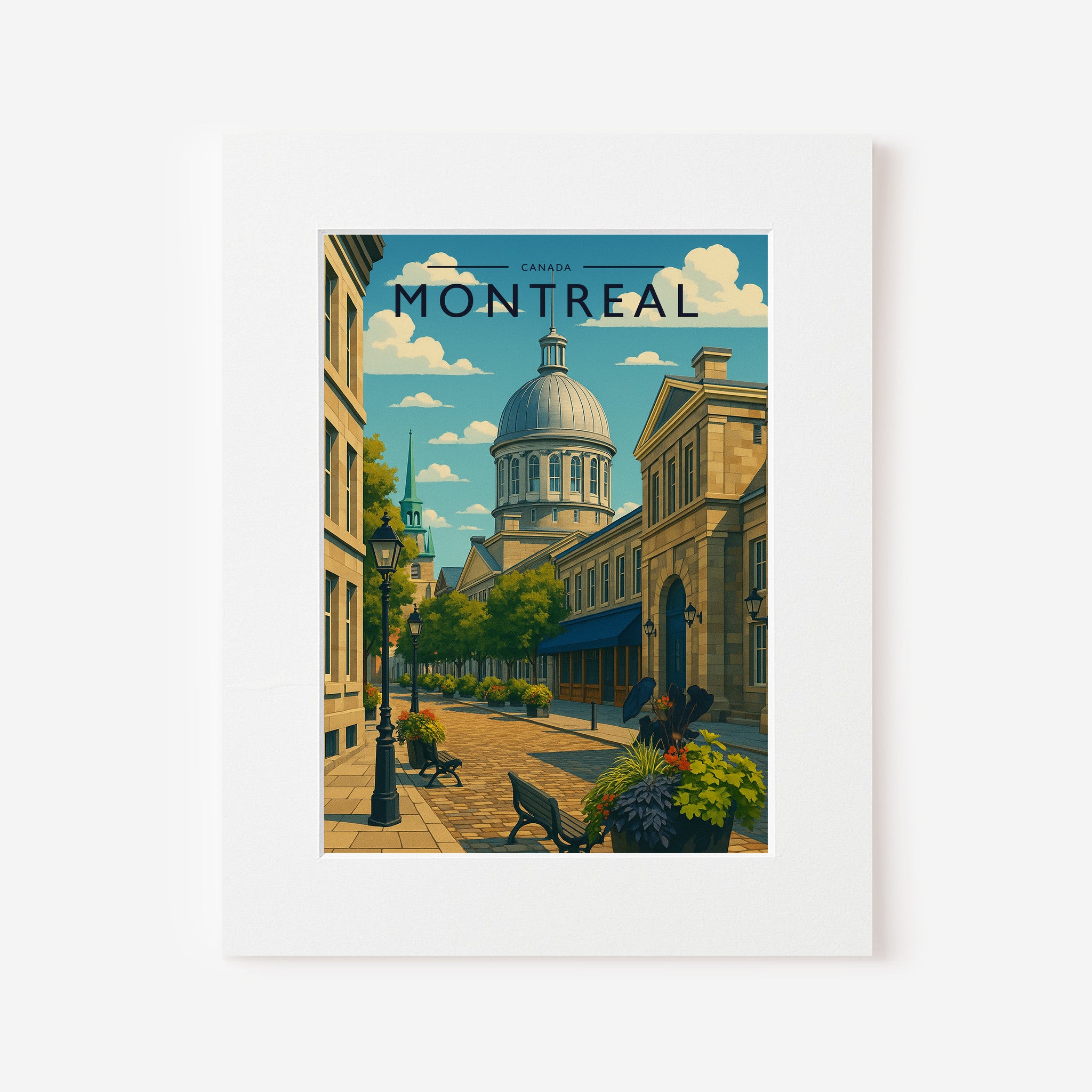 Montreal Travel Poster in a white mount
