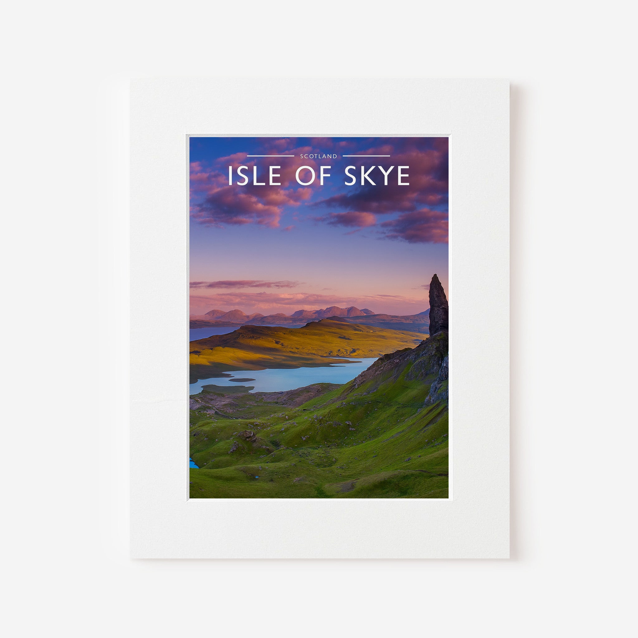 Isle of Skye Travel Poster in a white mount