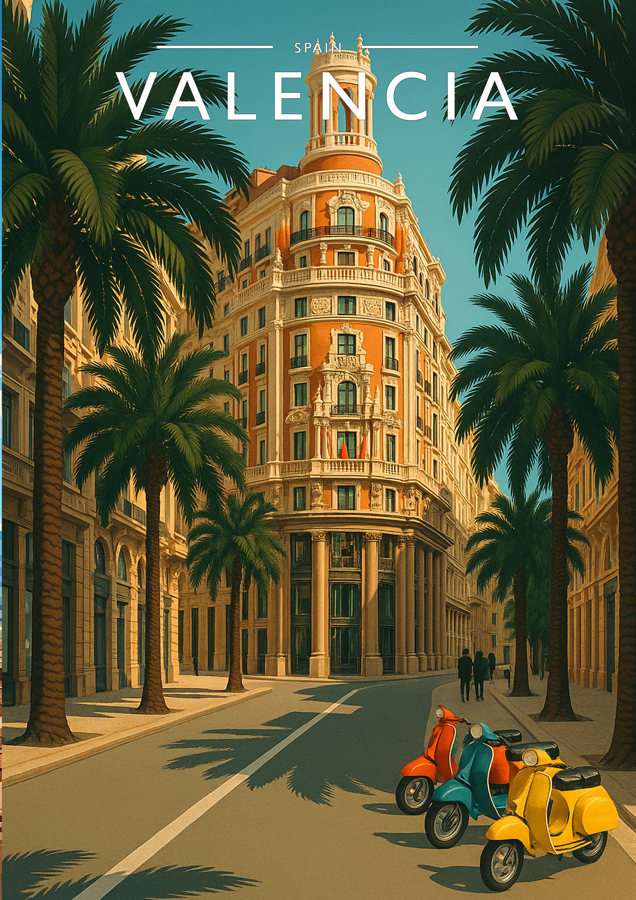 Valencia Travel Poster - A4 travel poster print