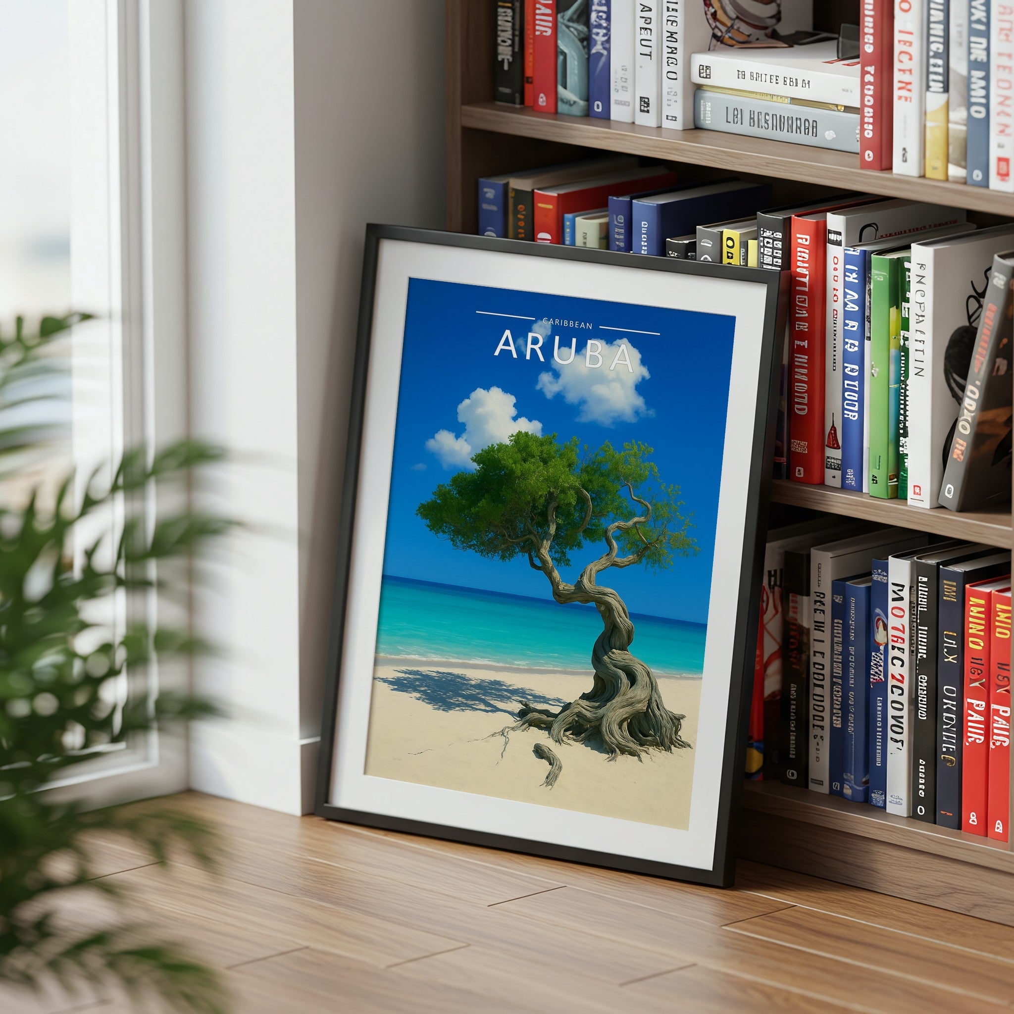 Aruba #2 Travel Poster mounted in a black frame