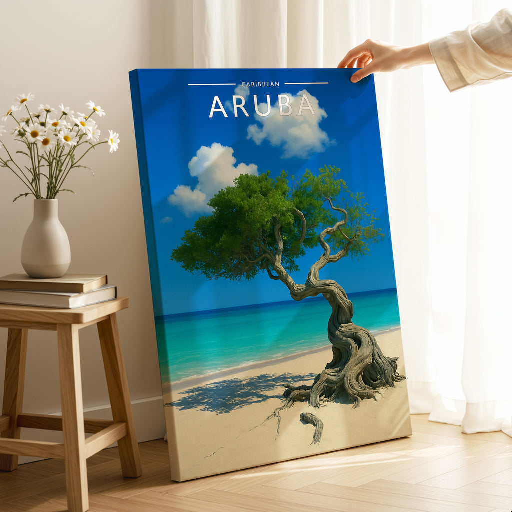 Aruba #2 Travel Poster as a gallery-wrapped canvas