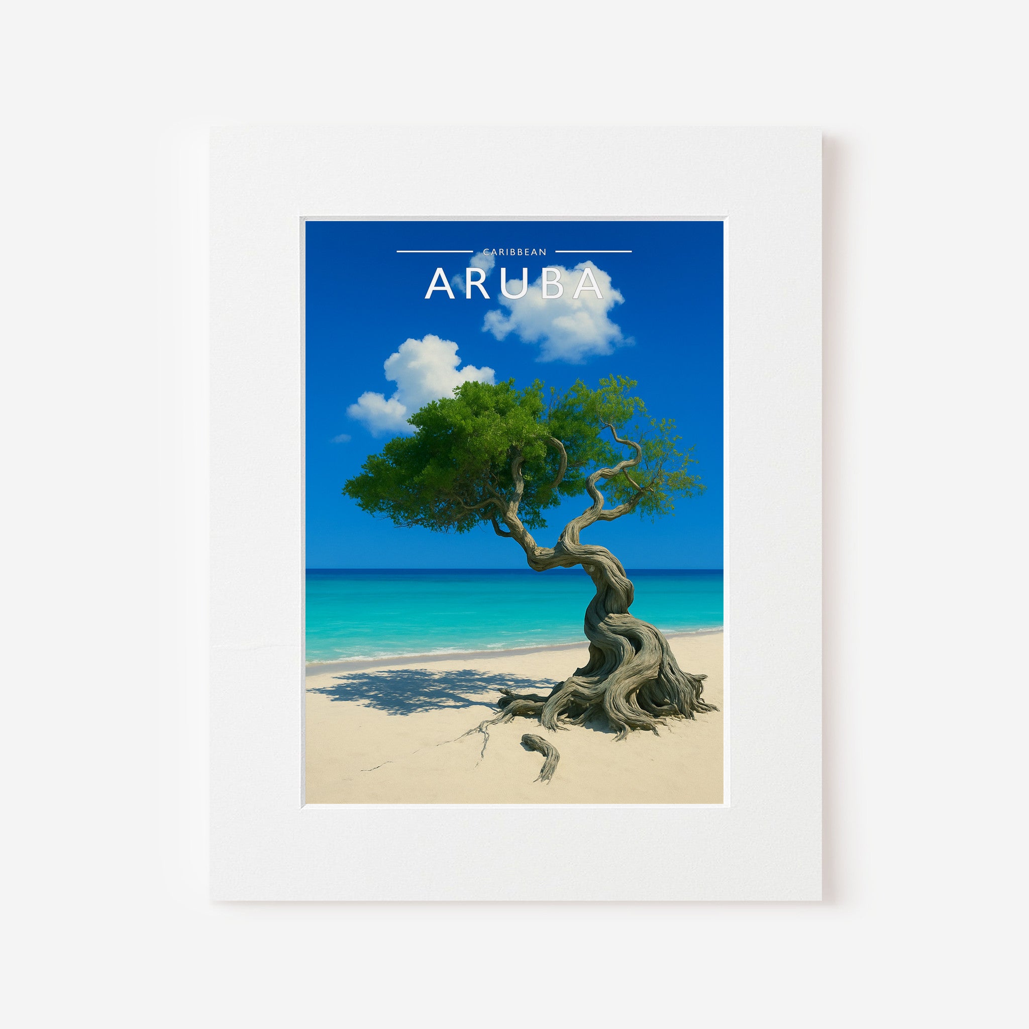 Aruba #2 Travel Poster in a white mount