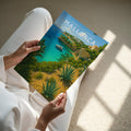 Mallorca Travel Poster - A4 print held in hand
