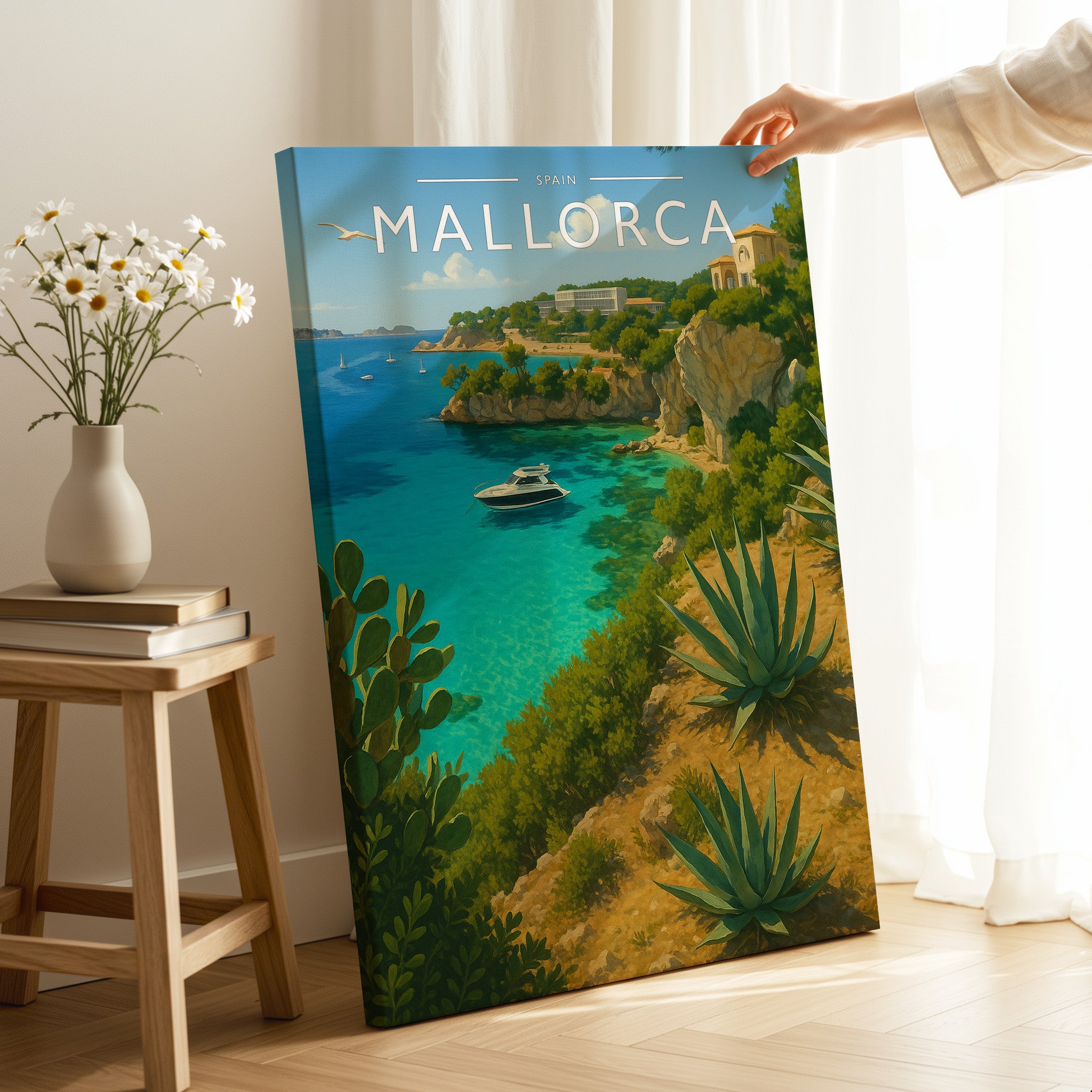 Mallorca Travel Poster as a gallery-wrapped canvas