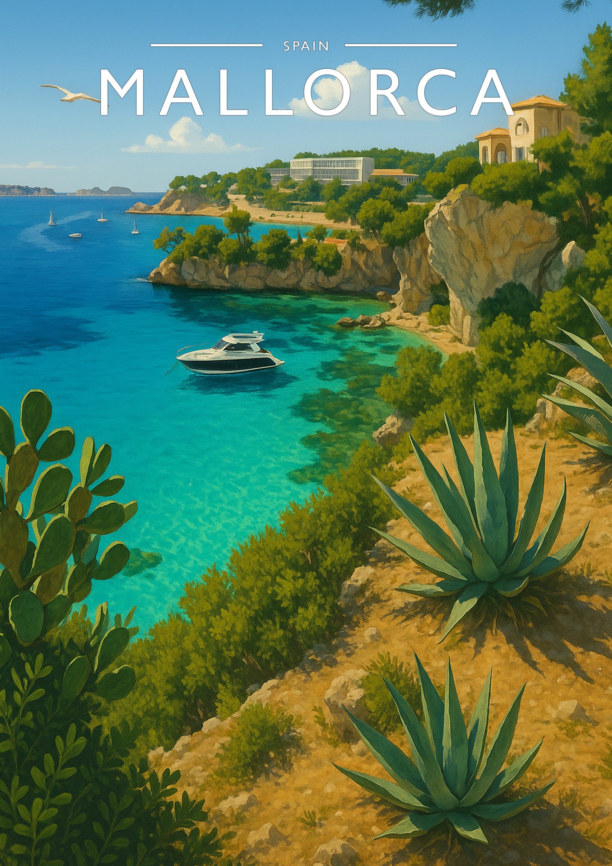 Mallorca Travel Poster - A4 travel poster print