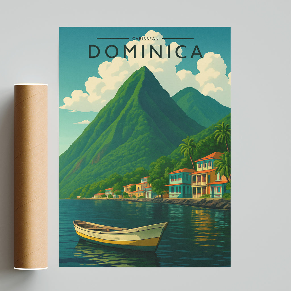 Dominica Travel Poster - fine art print with shipping tube