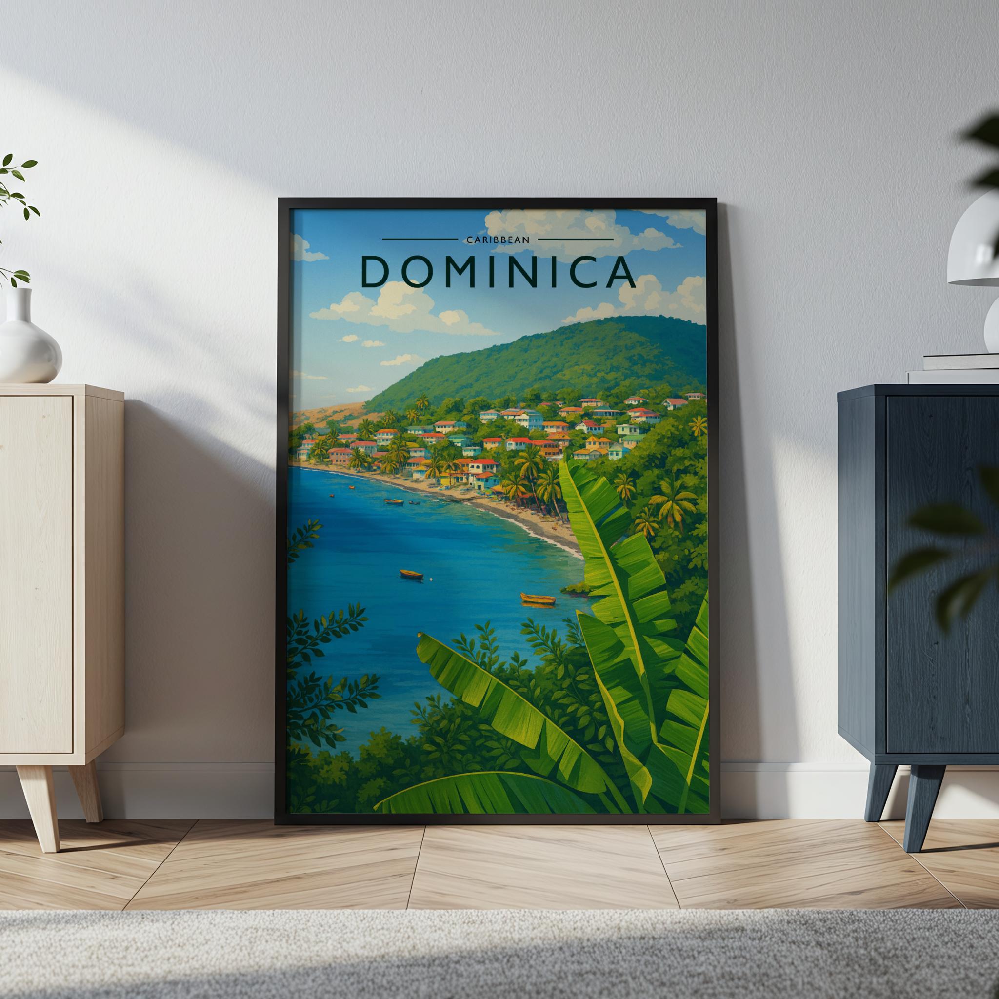 Dominica #2 Travel Poster in a black frame