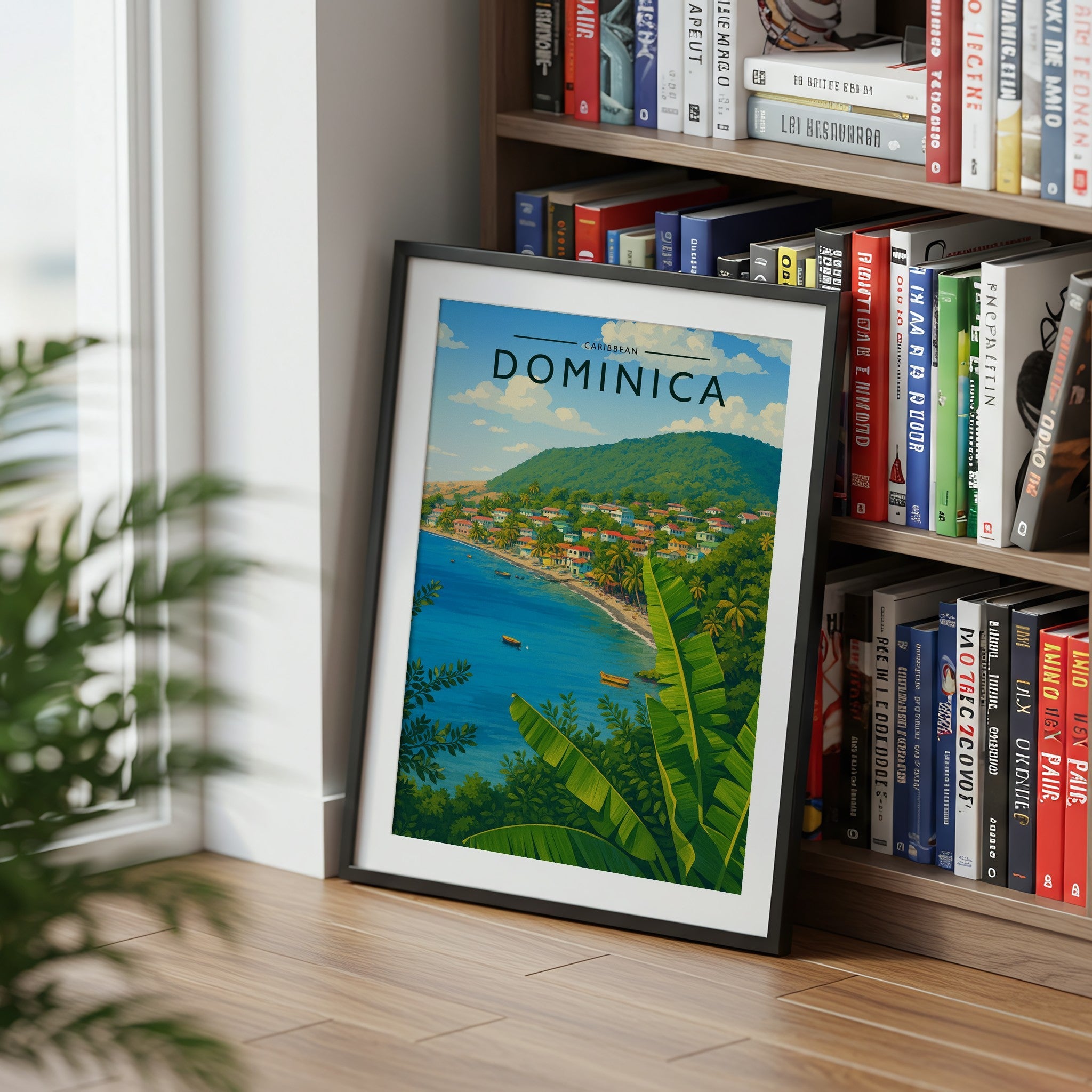 Dominica #2 Travel Poster mounted in a black frame