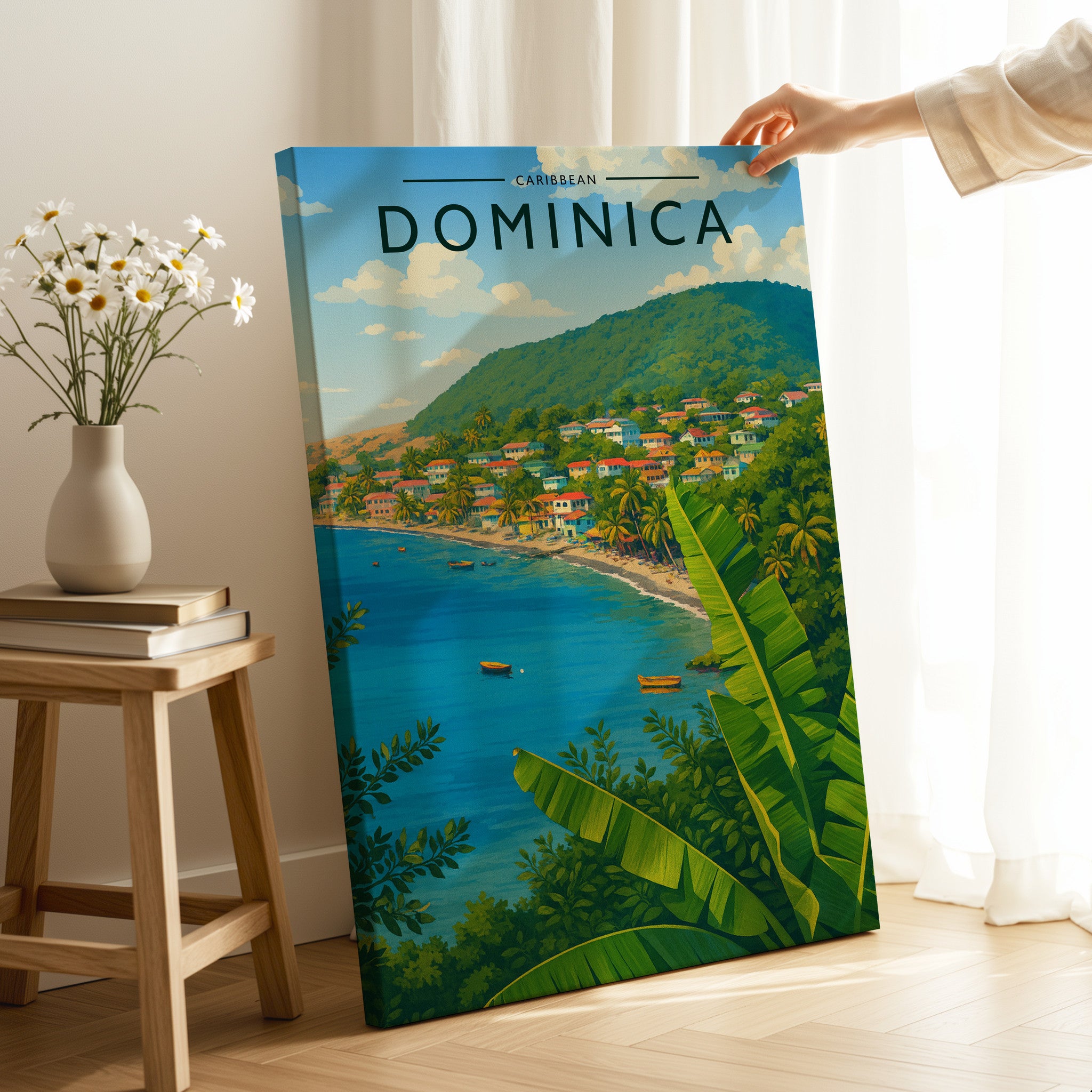 Dominica #2 Travel Poster as a gallery-wrapped canvas