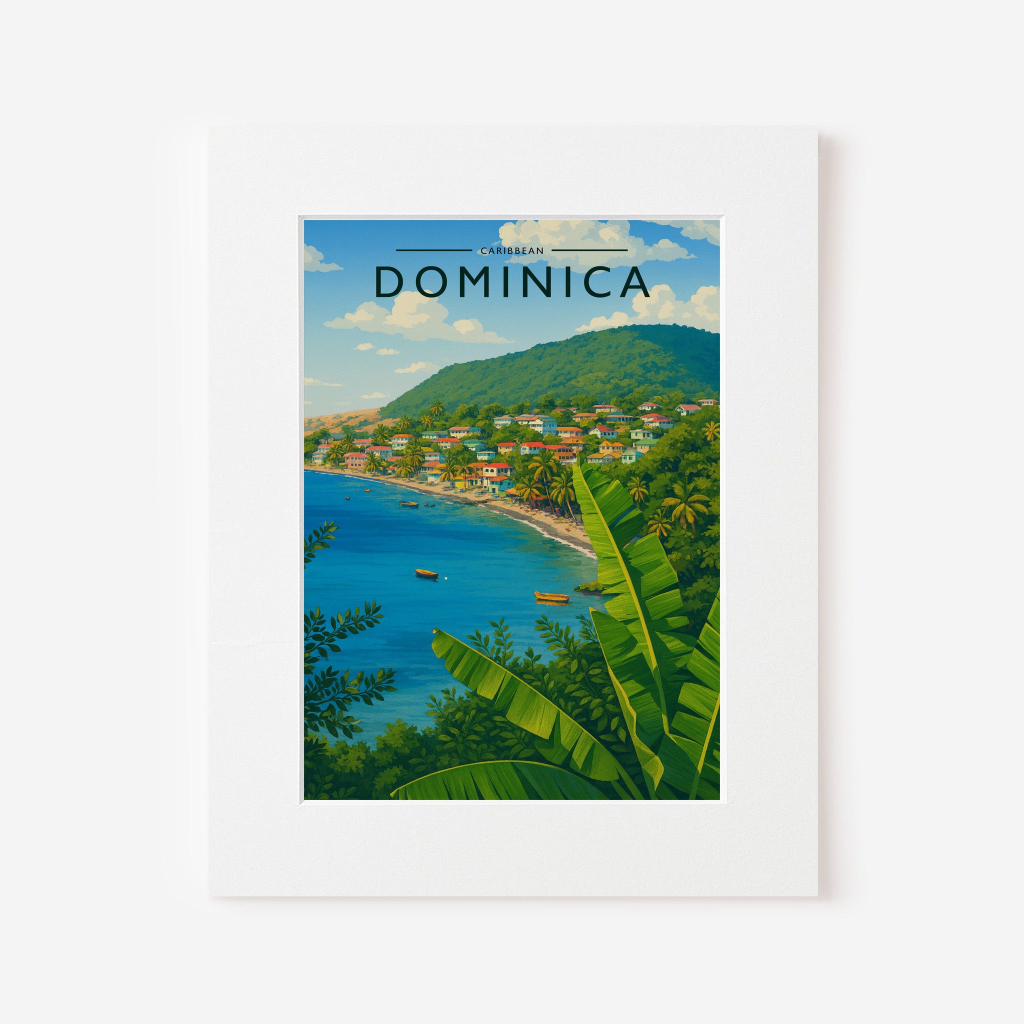 Dominica #2 Travel Poster in a white mount