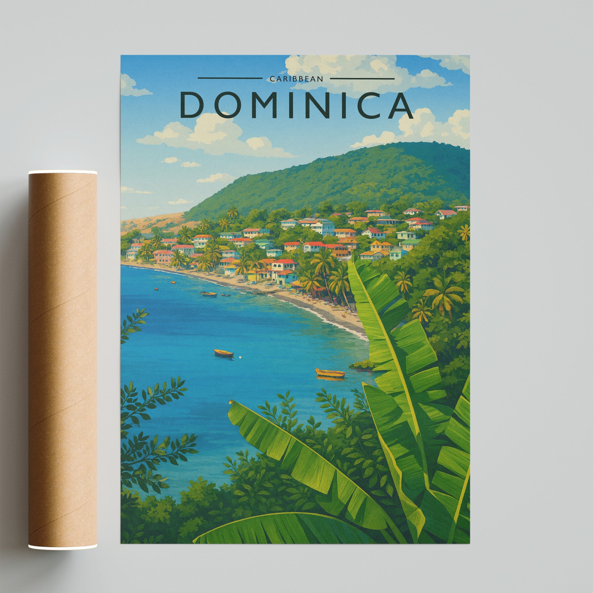Dominica #2 Travel Poster - fine art print with shipping tube