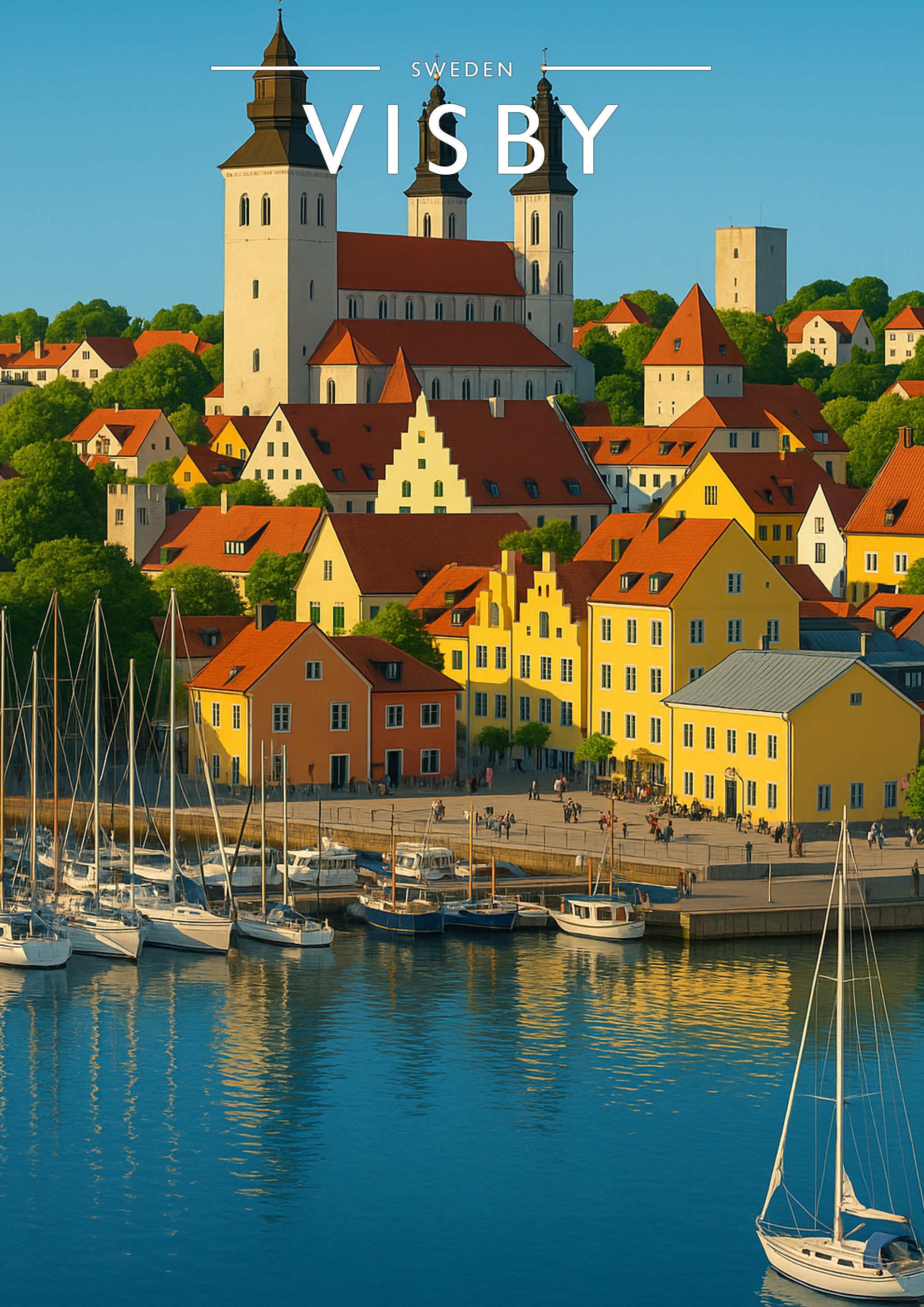 Visby Travel Poster - A4 travel poster print